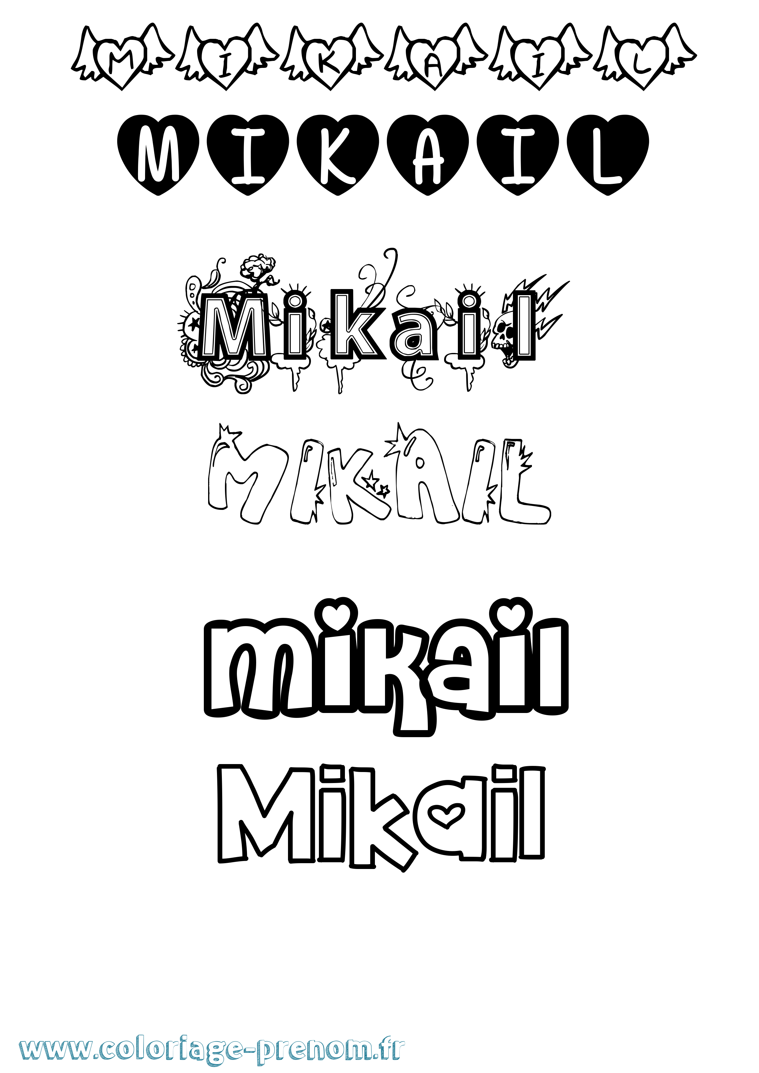 Coloriage prénom Mikail