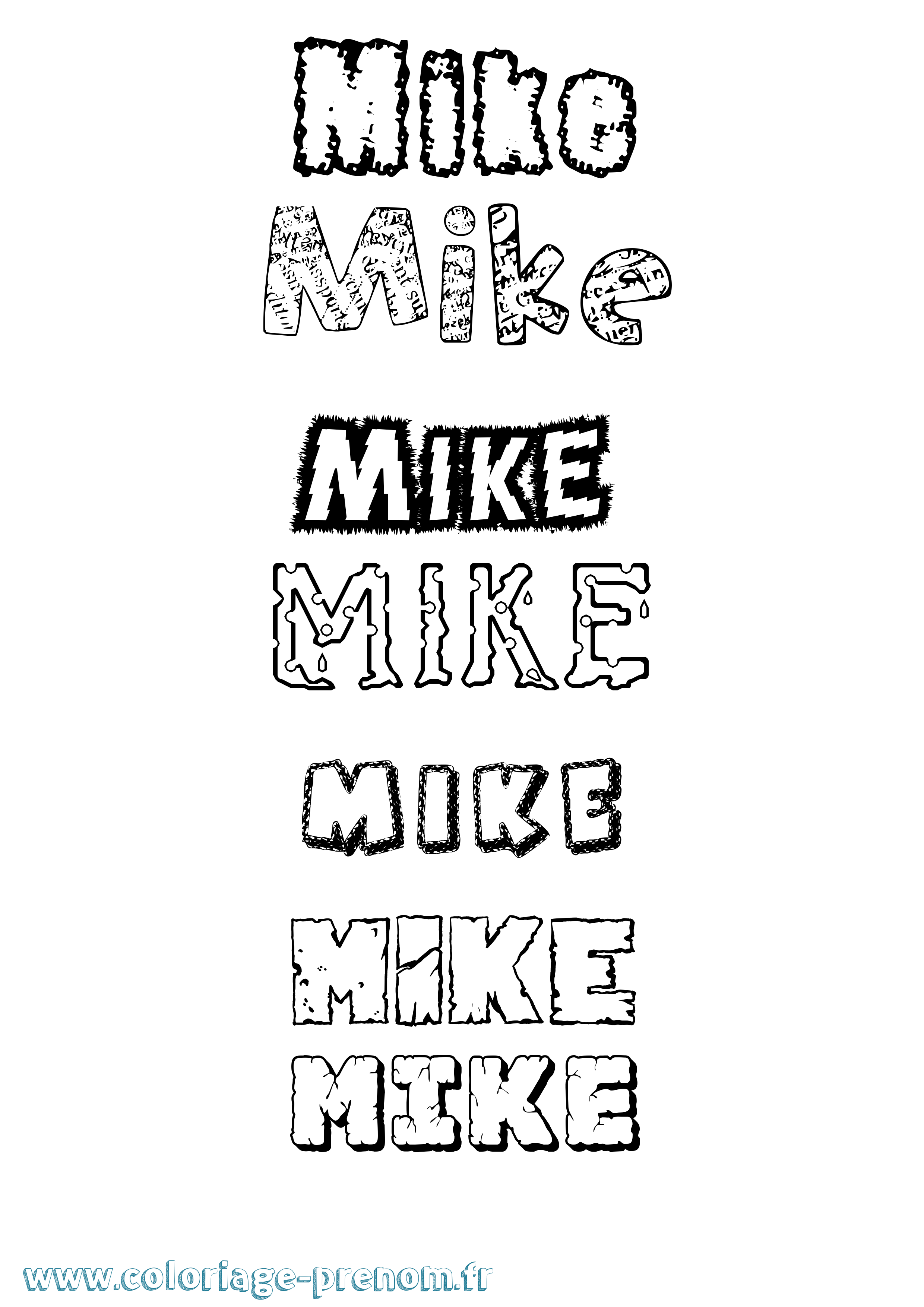 Coloriage prénom Mike