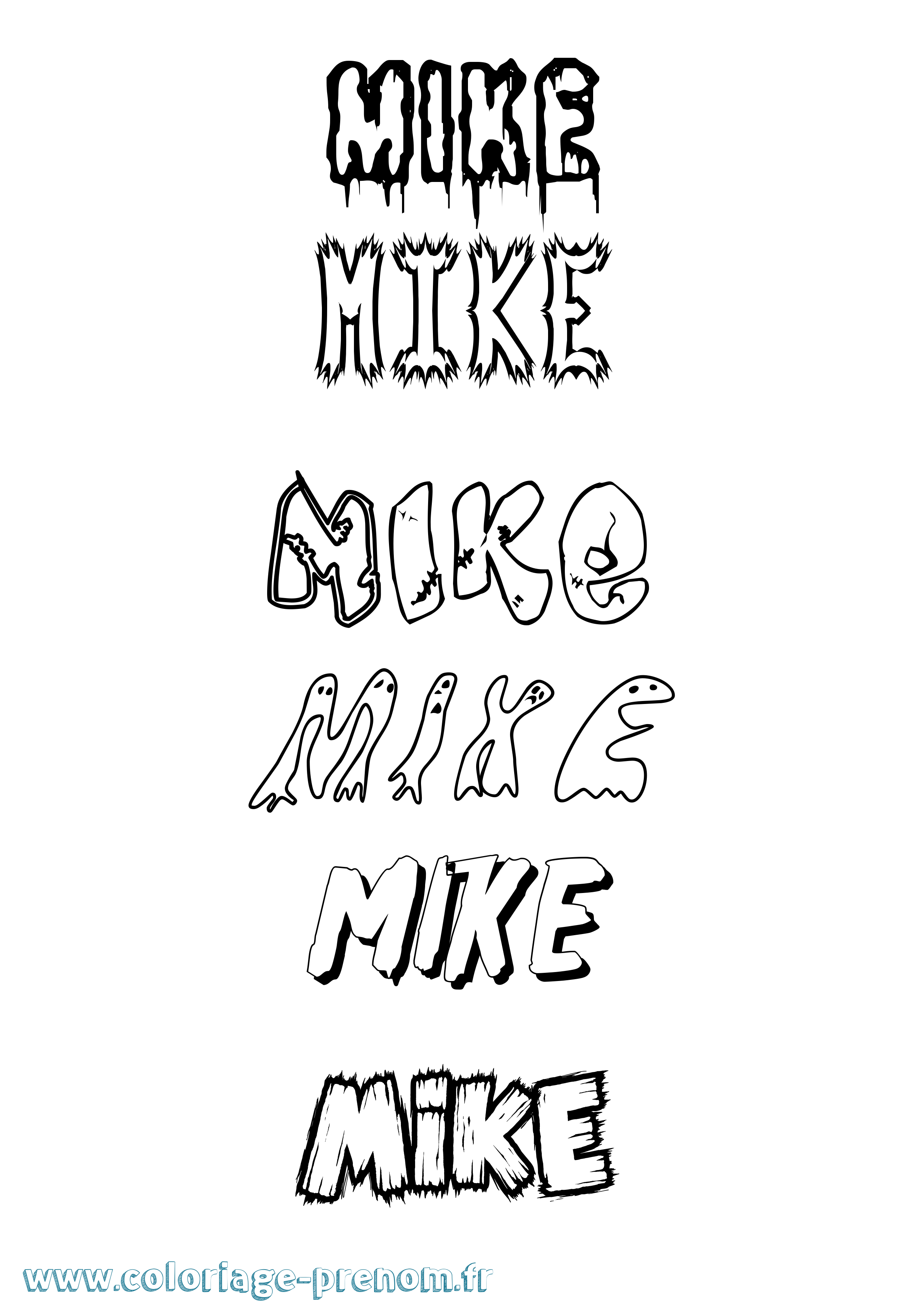 Coloriage prénom Mike