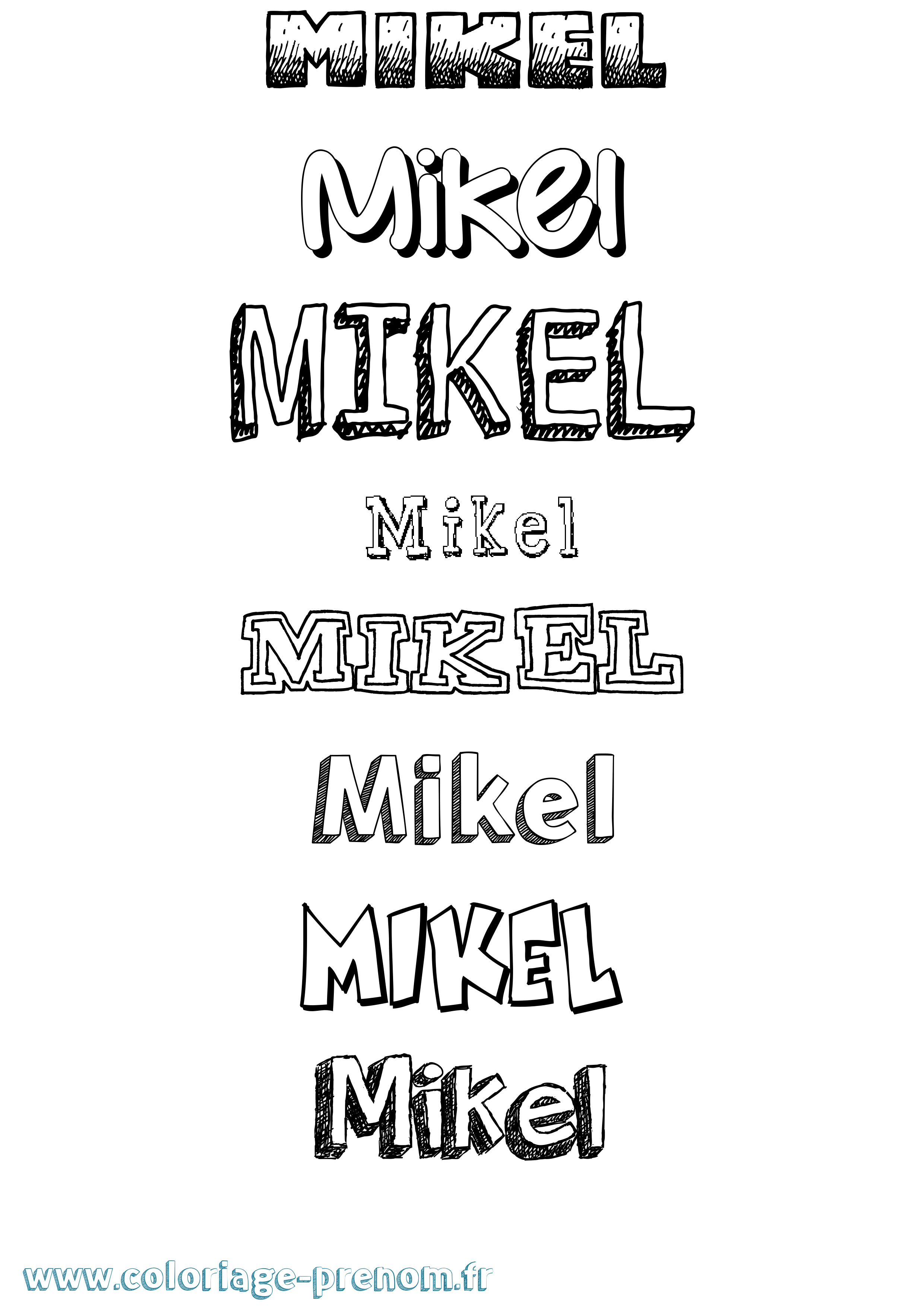 Coloriage prénom Mikel Dessiné