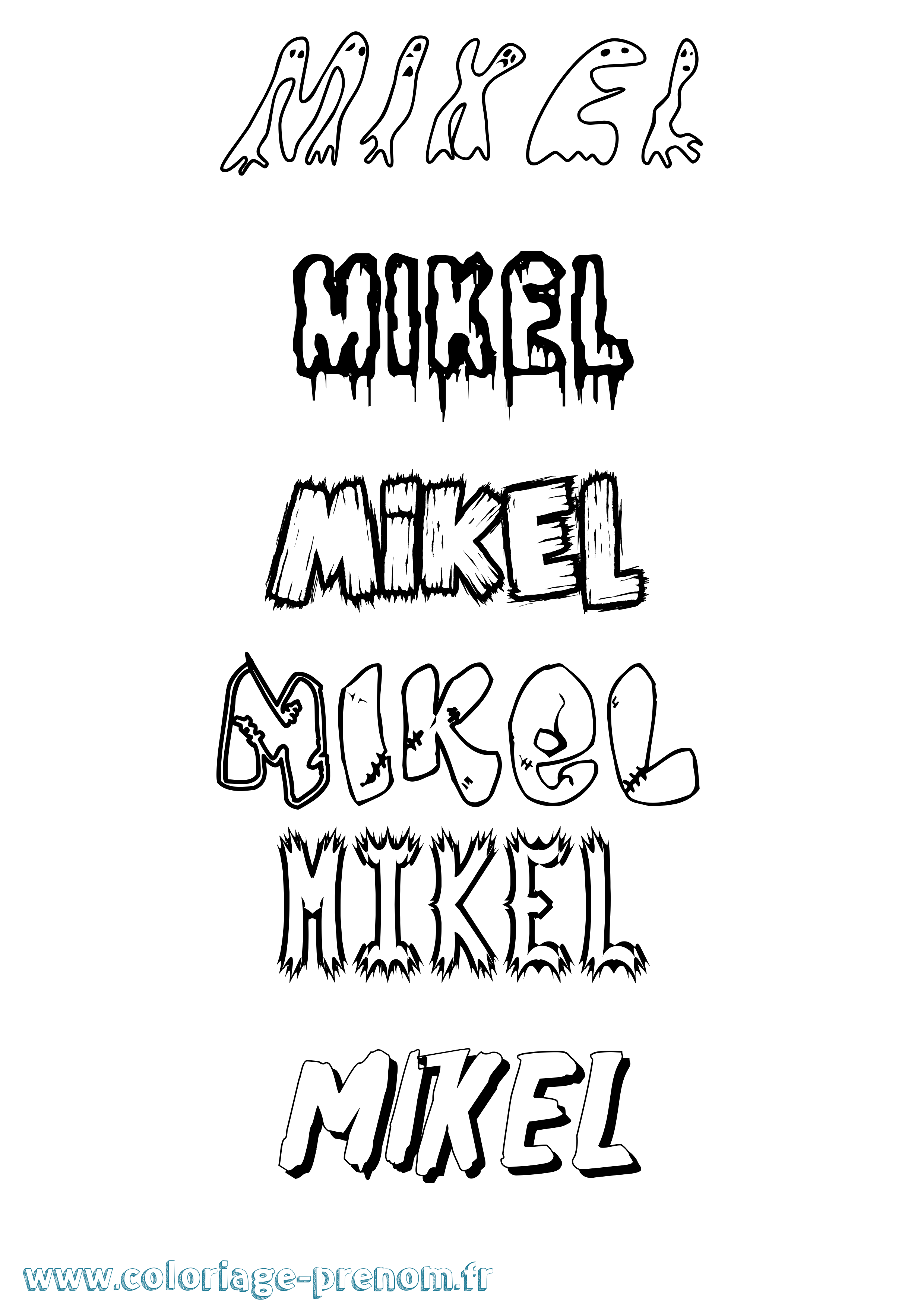 Coloriage prénom Mikel Frisson