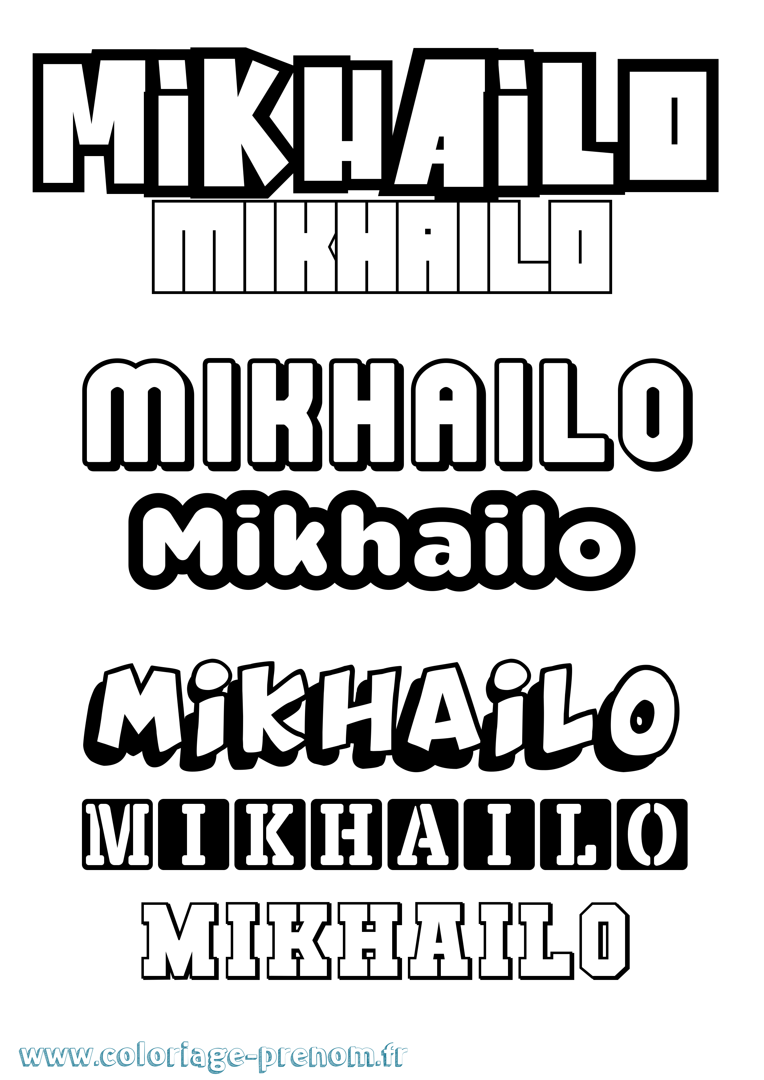 Coloriage prénom Mikhailo Simple