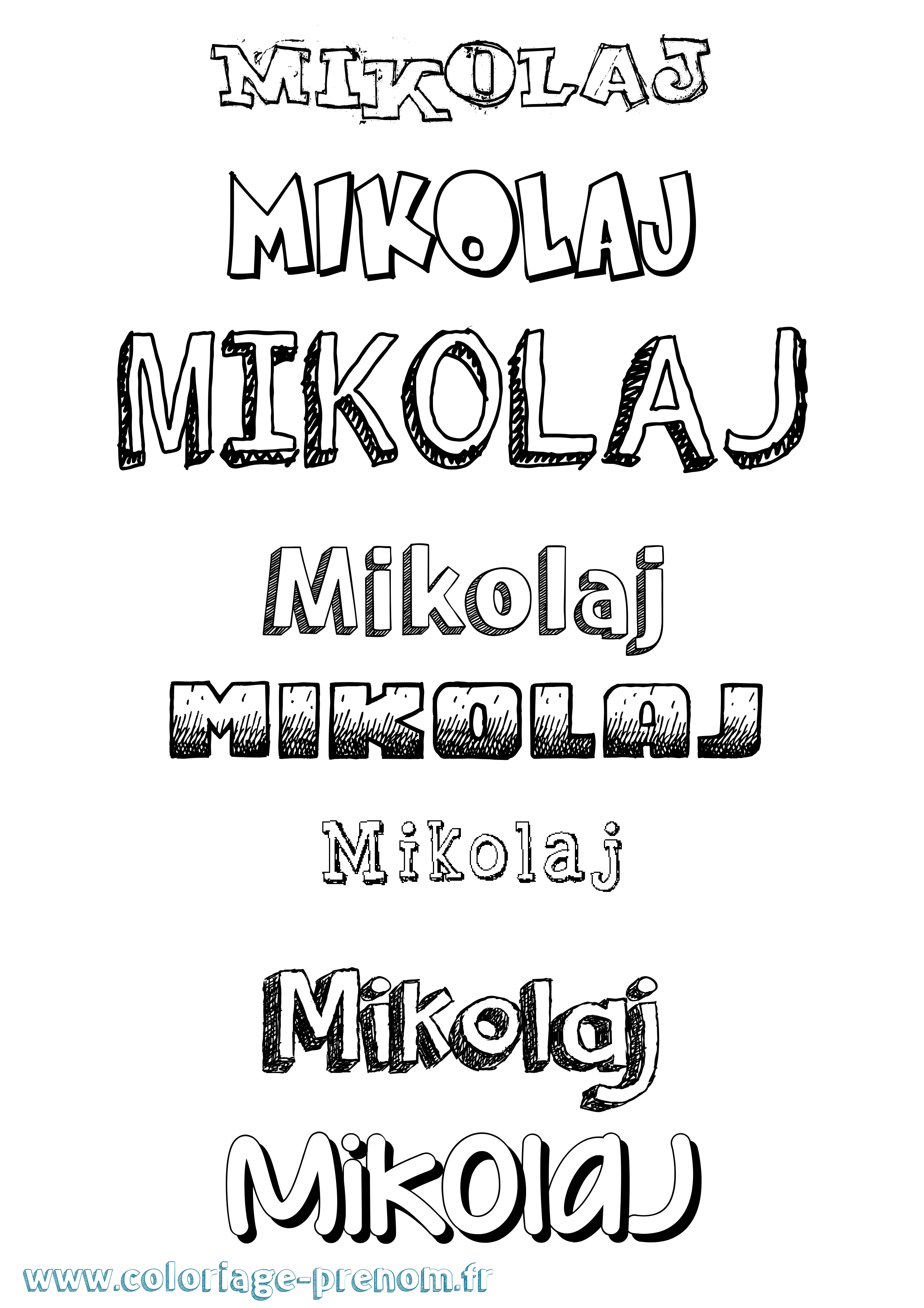 Coloriage Mikolaj Dessiné Coloriage prénom Mikolaj Dessiné