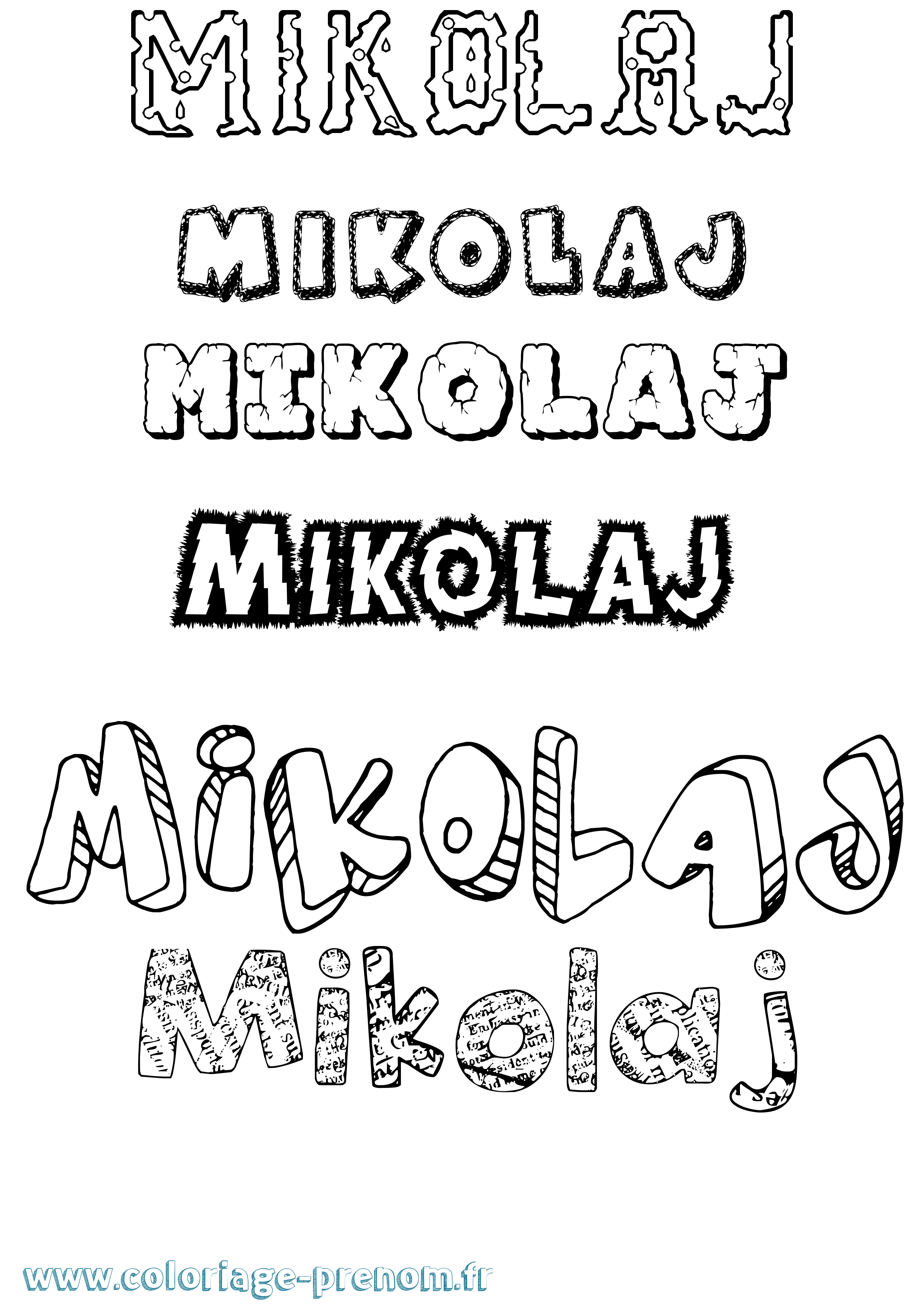 Coloriage prénom Mikolaj Destructuré