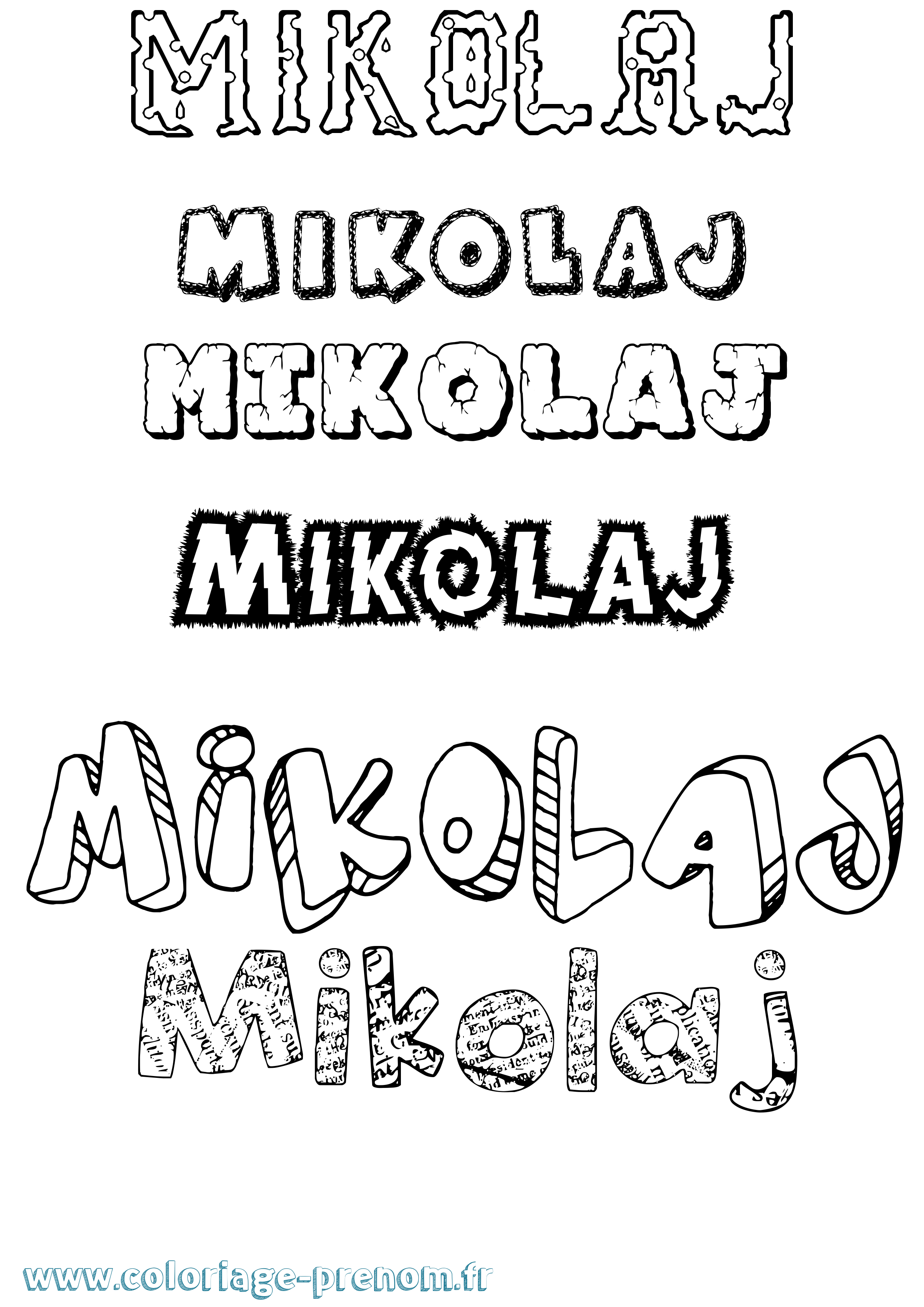 Coloriage Mikolaj Destructuré Coloriage prénom Mikolaj Destructuré