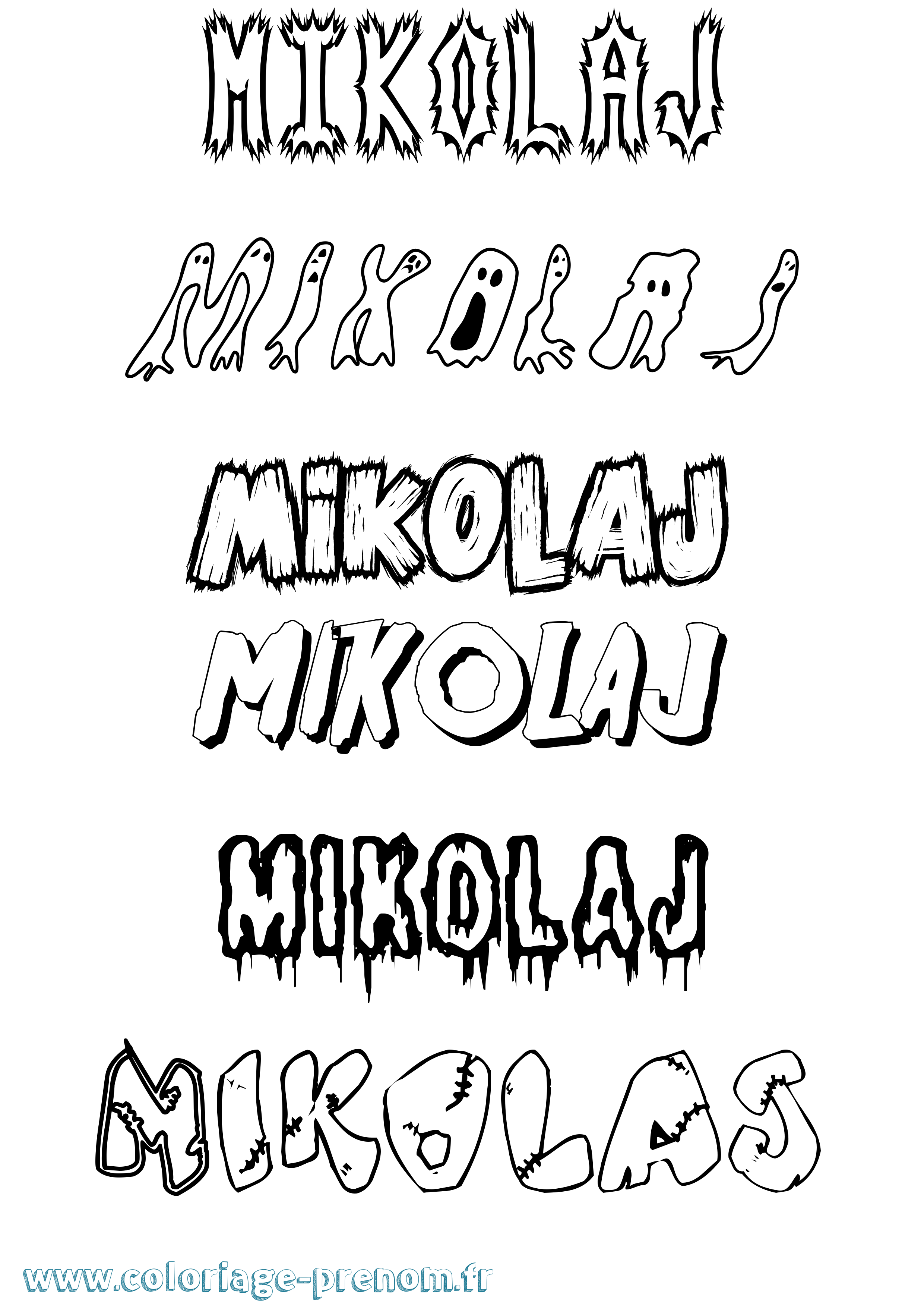 Coloriage Mikolaj Frisson Coloriage prénom Mikolaj Frisson