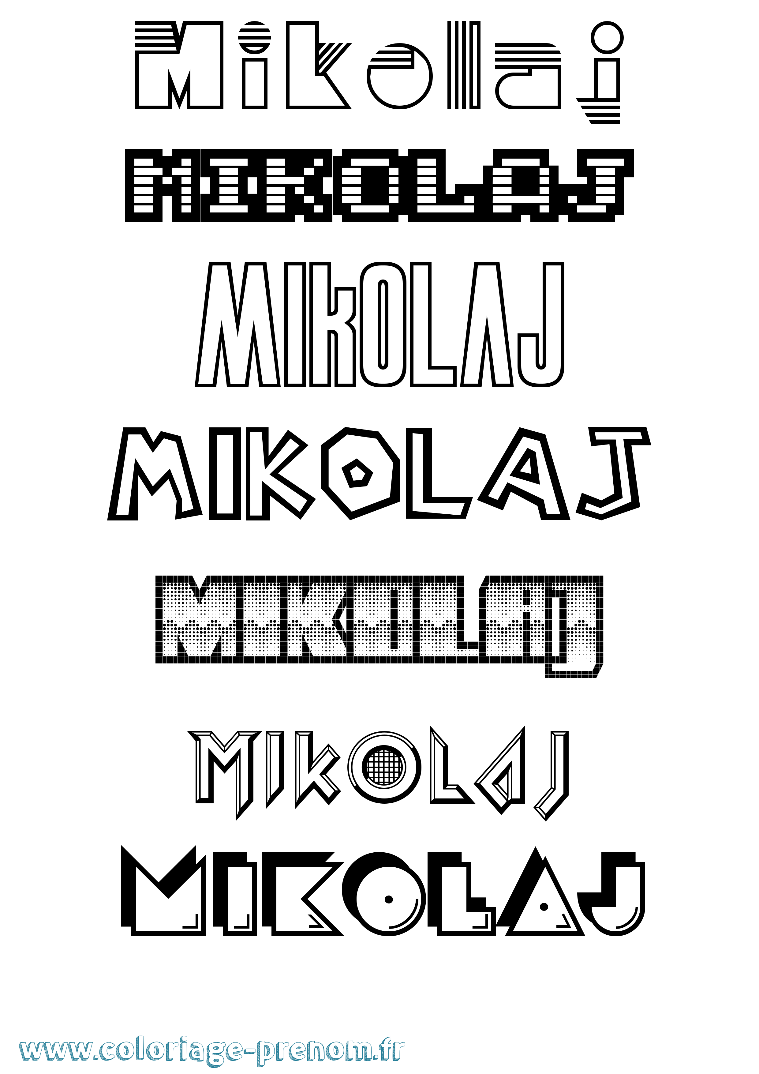 Coloriage Mikolaj Jeux Vidéos Coloriage prénom Mikolaj Jeux Vidéos