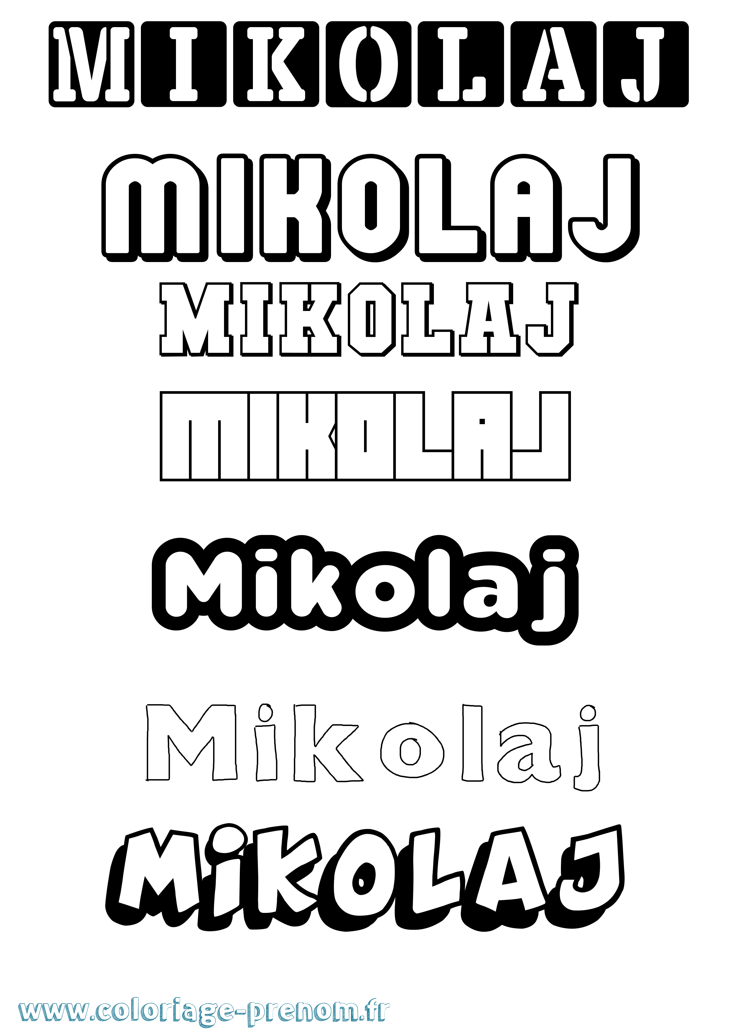 Coloriage Mikolaj Simple Coloriage prénom Mikolaj Simple