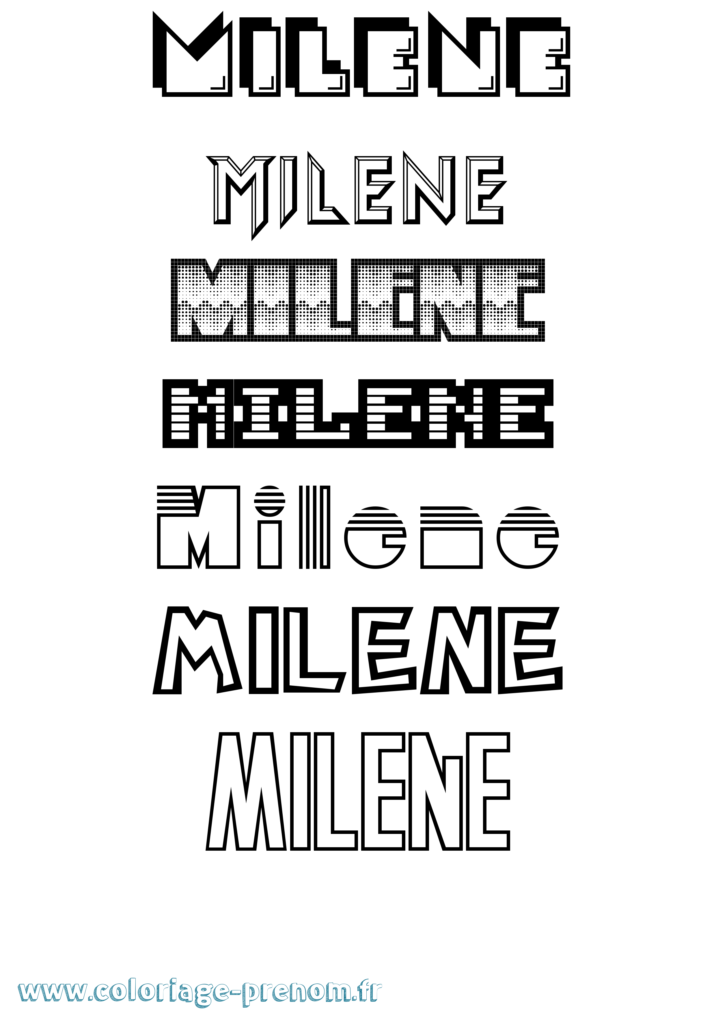Coloriage Milene Jeux Vidéos Coloriage prénom Milene Jeux Vidéos