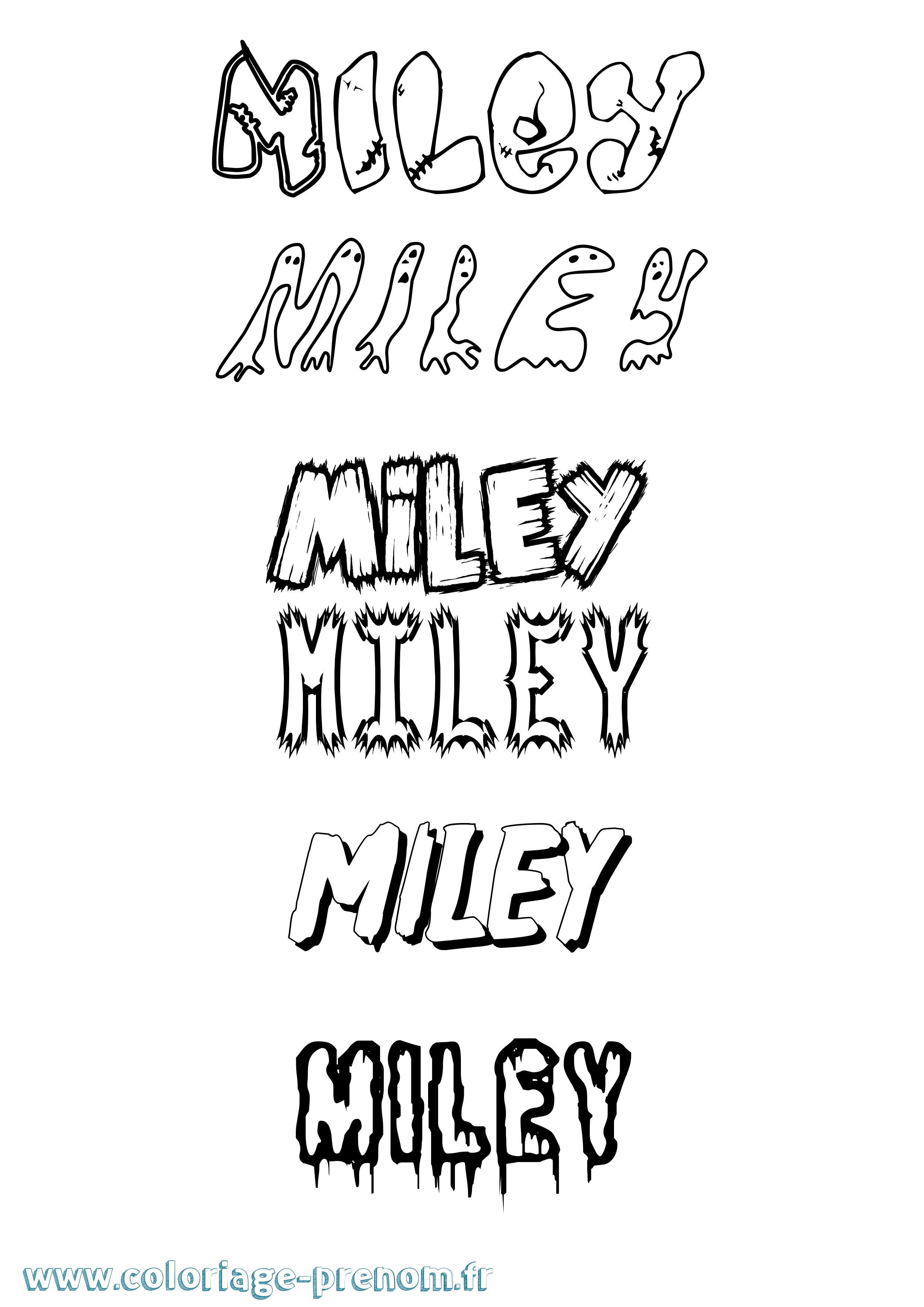 Coloriage prénom Miley Frisson