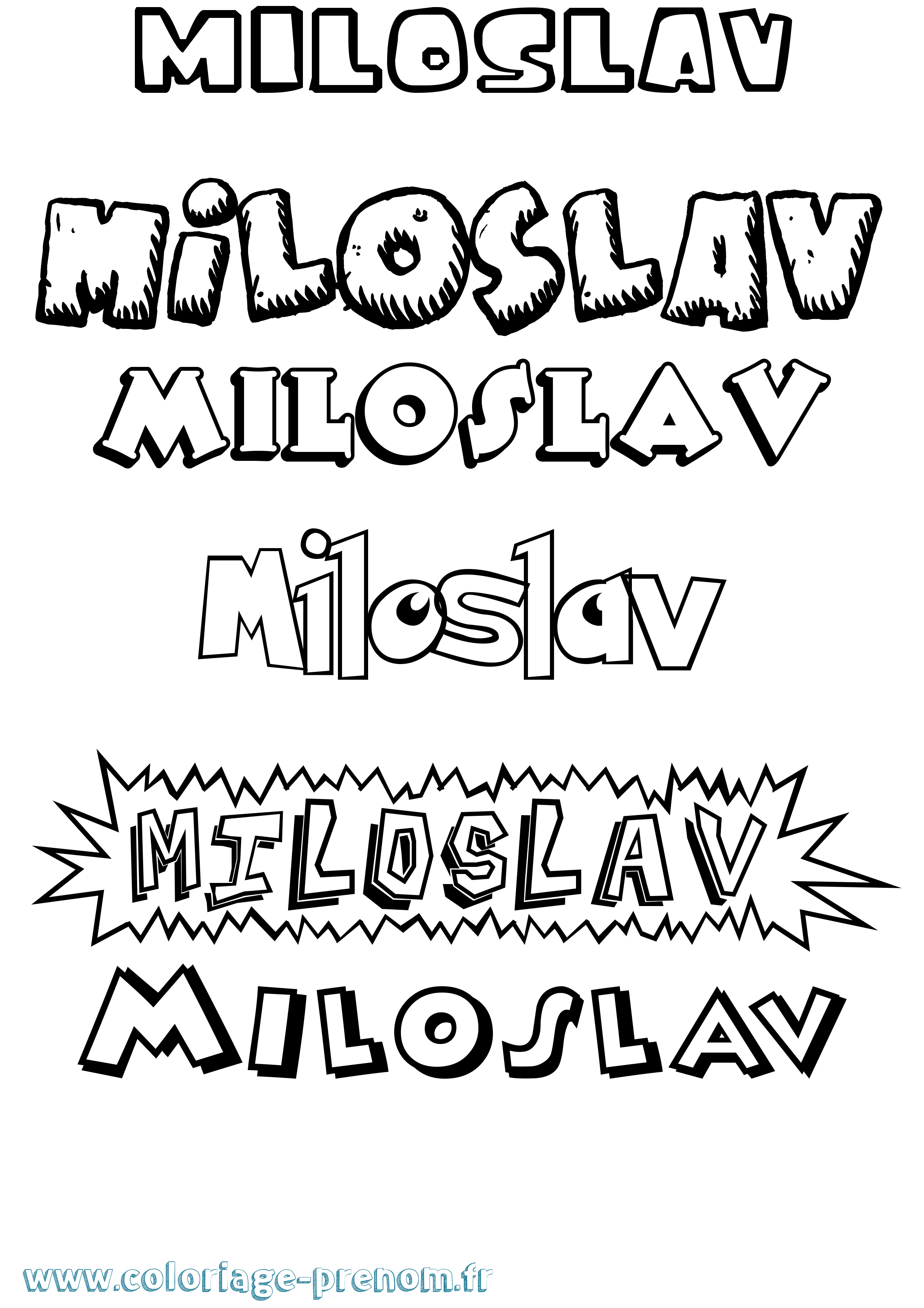 Coloriage prénom Miloslav Dessin Animé