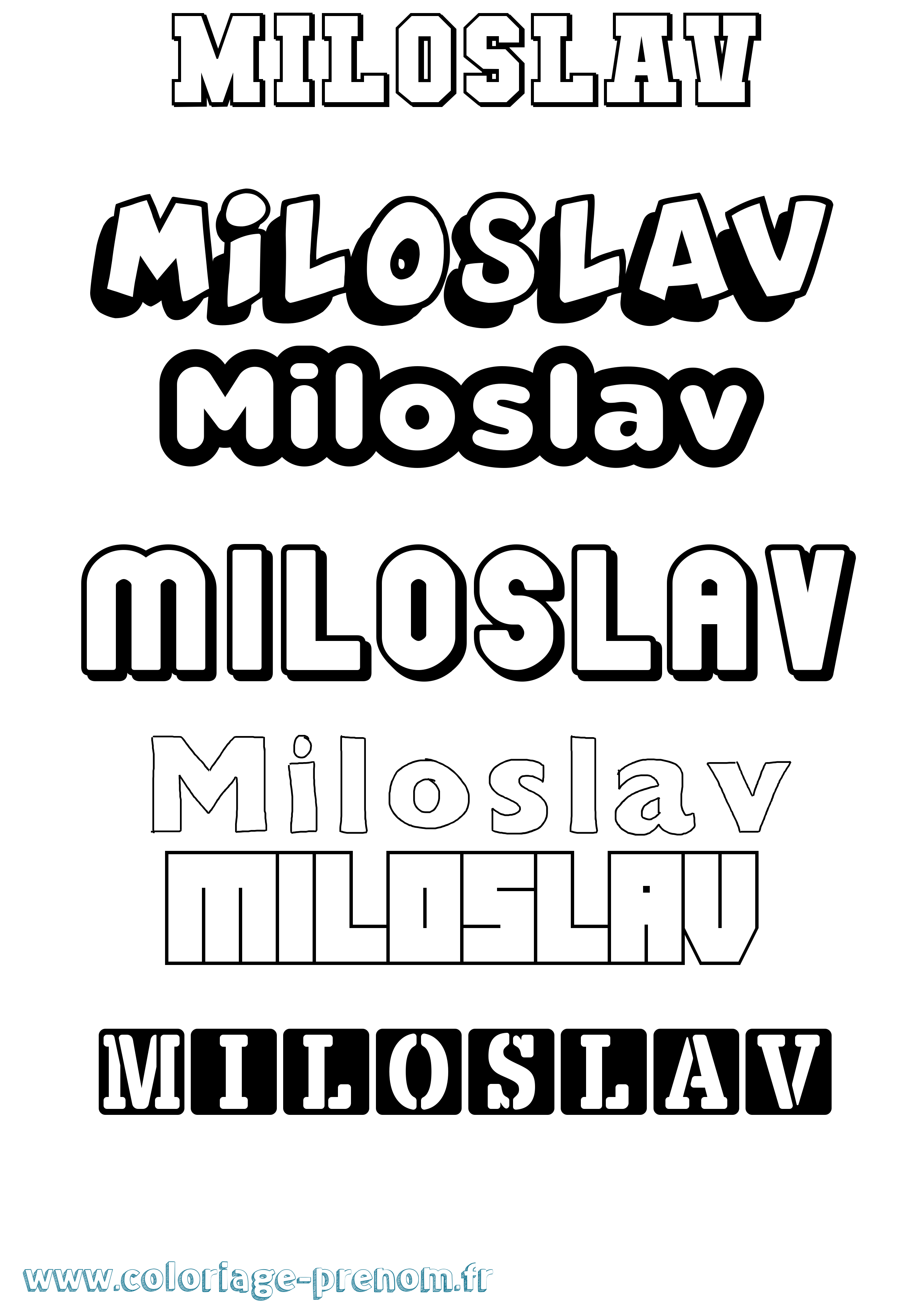 Coloriage prénom Miloslav Simple