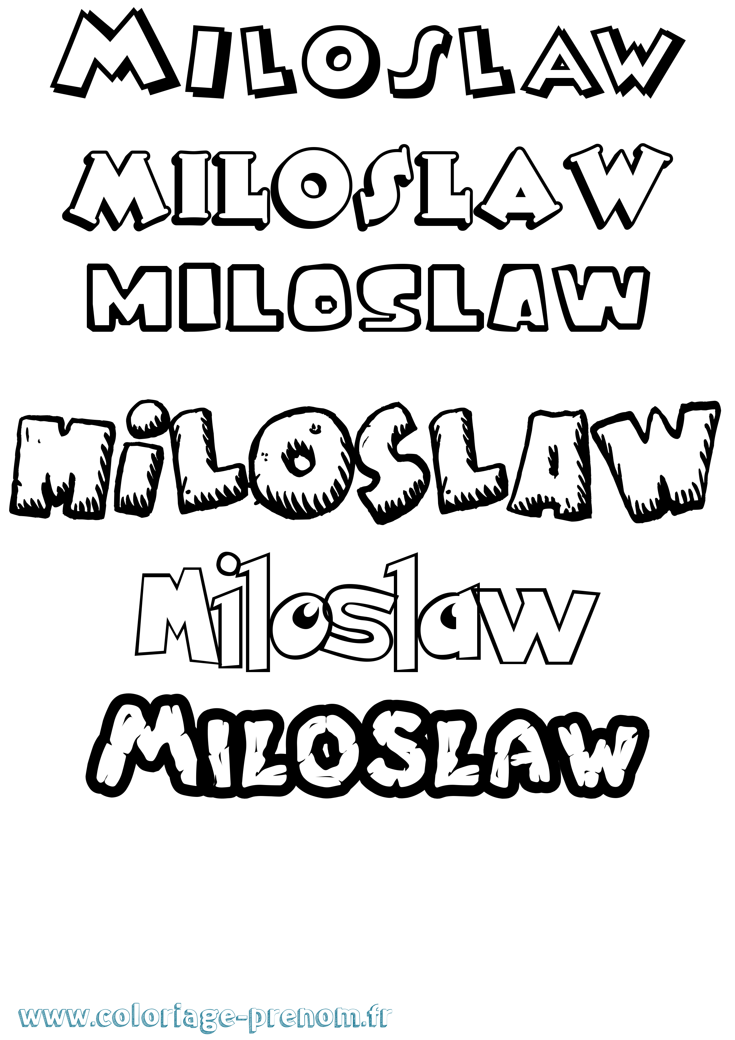Coloriage Miloslaw Dessin Animé Coloriage prénom Miloslaw Dessin Animé