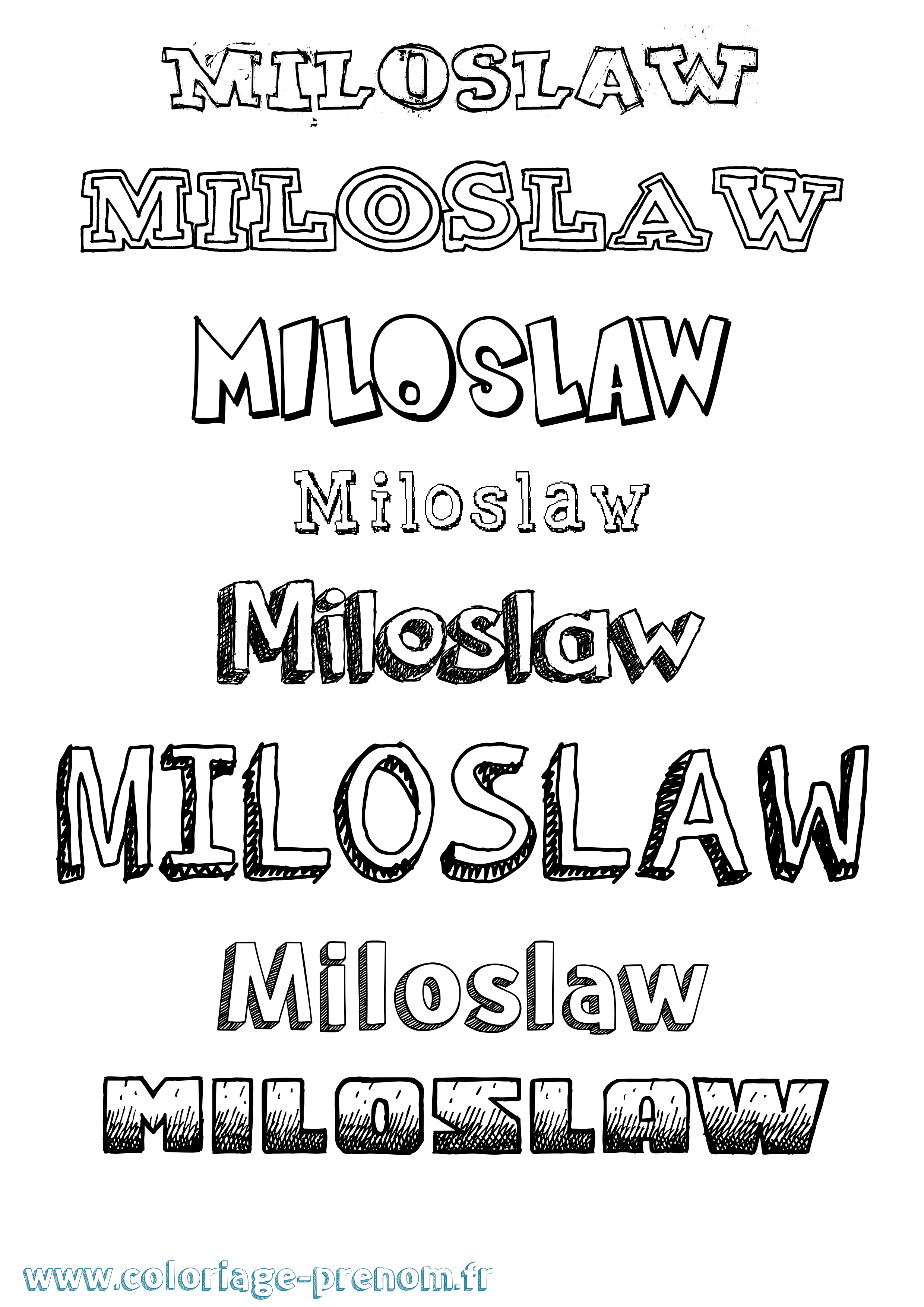 Coloriage Miloslaw Dessiné Coloriage prénom Miloslaw Dessiné