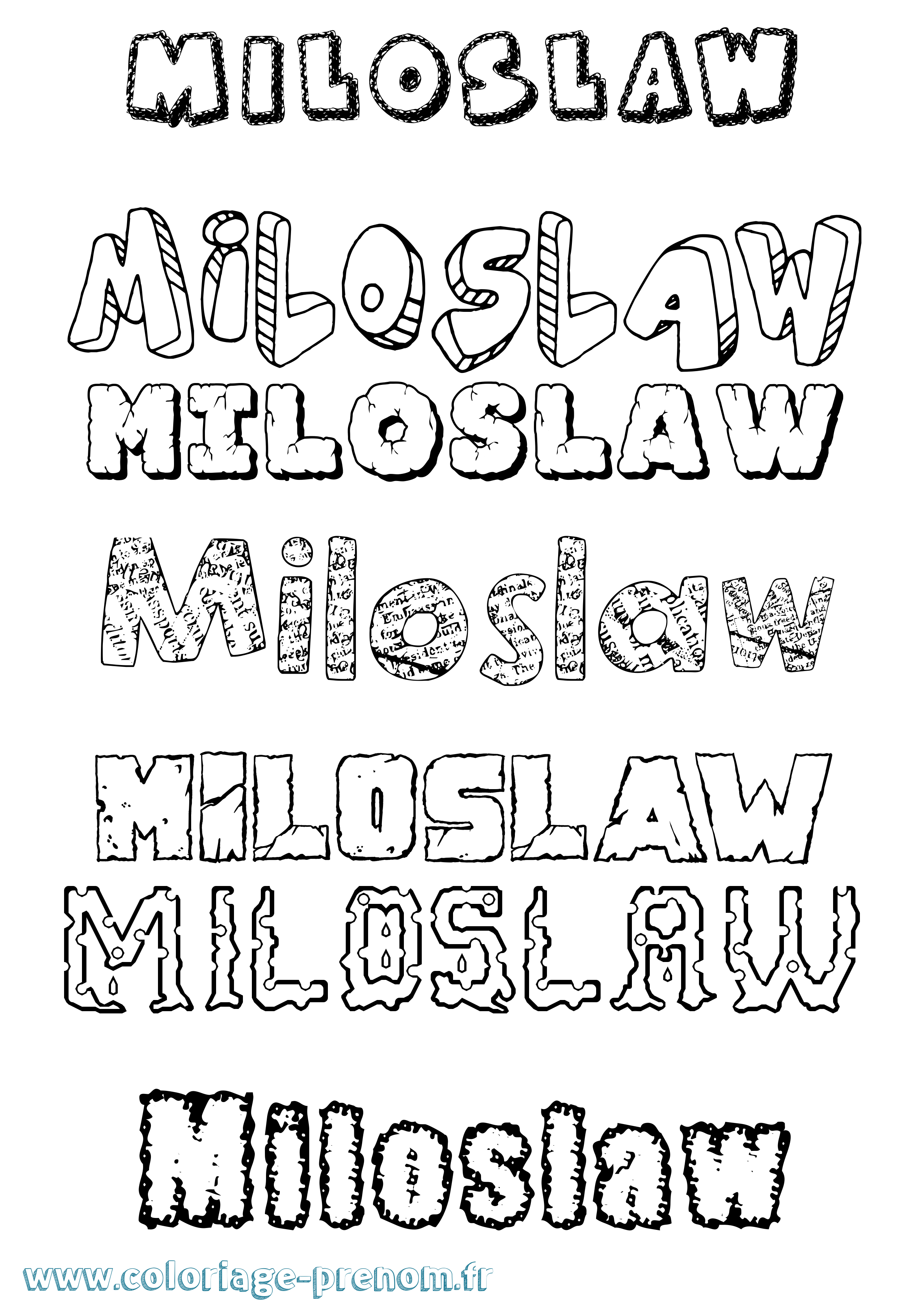 Coloriage Miloslaw Destructuré Coloriage prénom Miloslaw Destructuré