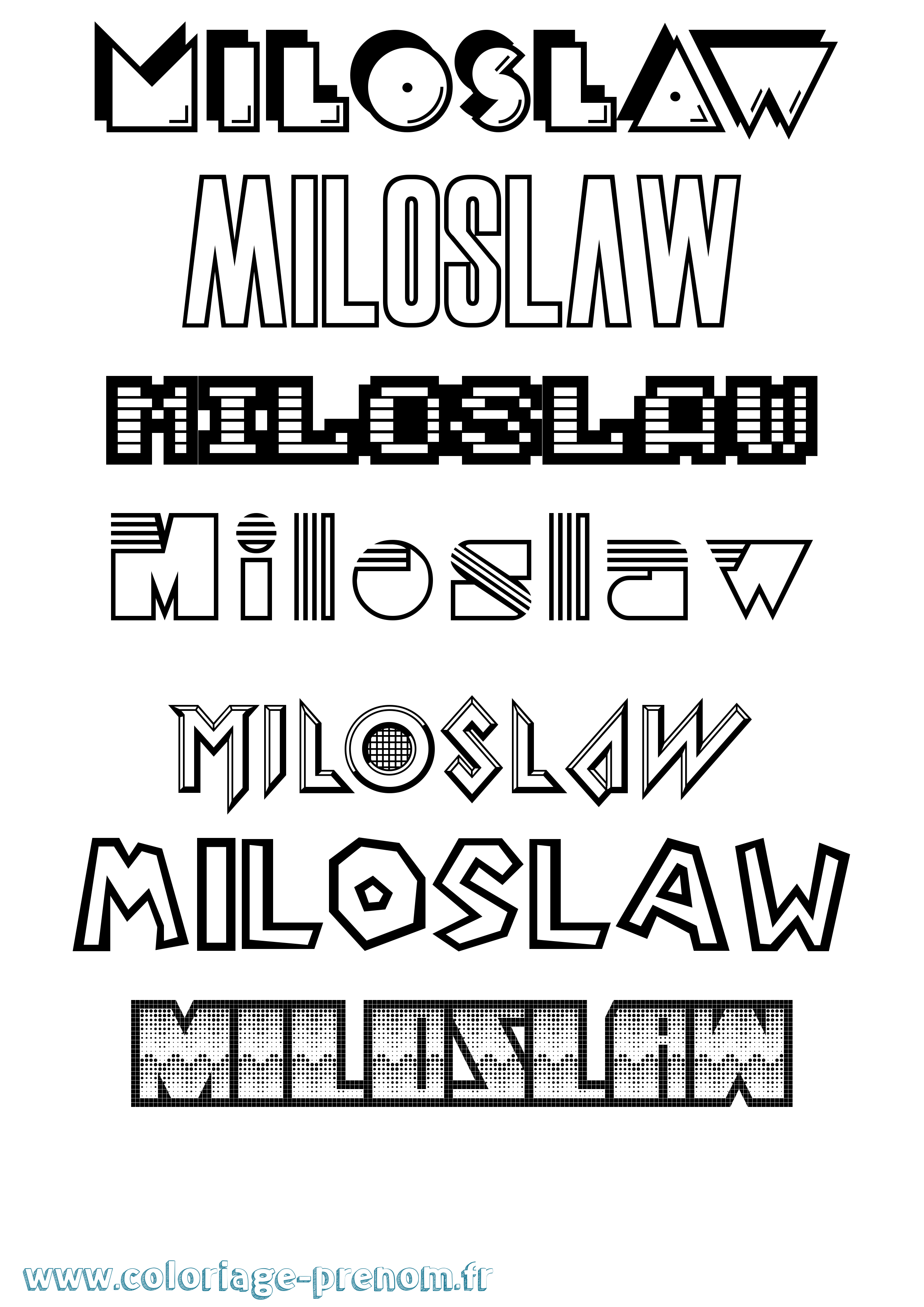 Coloriage Miloslaw Jeux Vidéos Coloriage prénom Miloslaw Jeux Vidéos