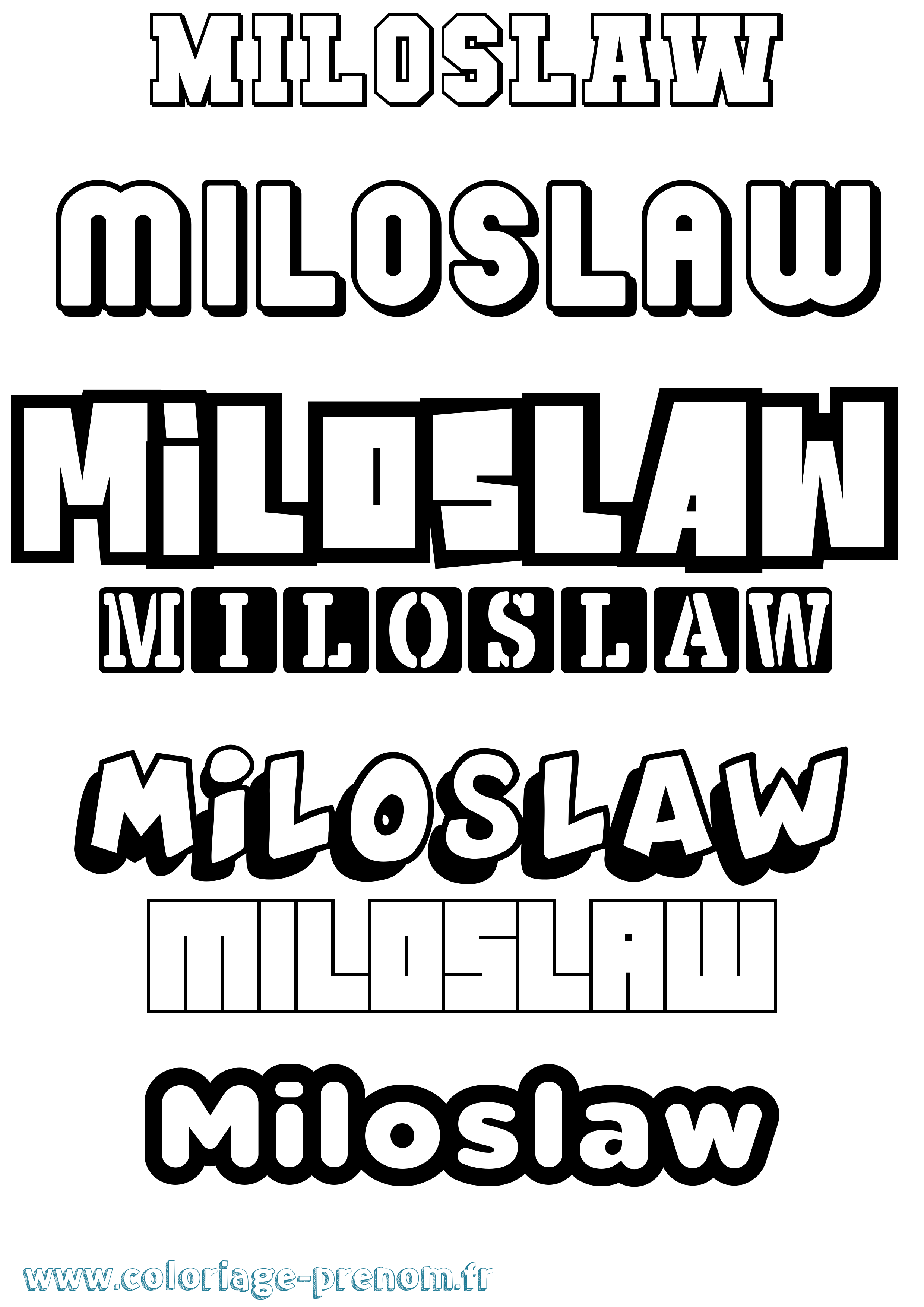 Coloriage Miloslaw Simple Coloriage prénom Miloslaw Simple