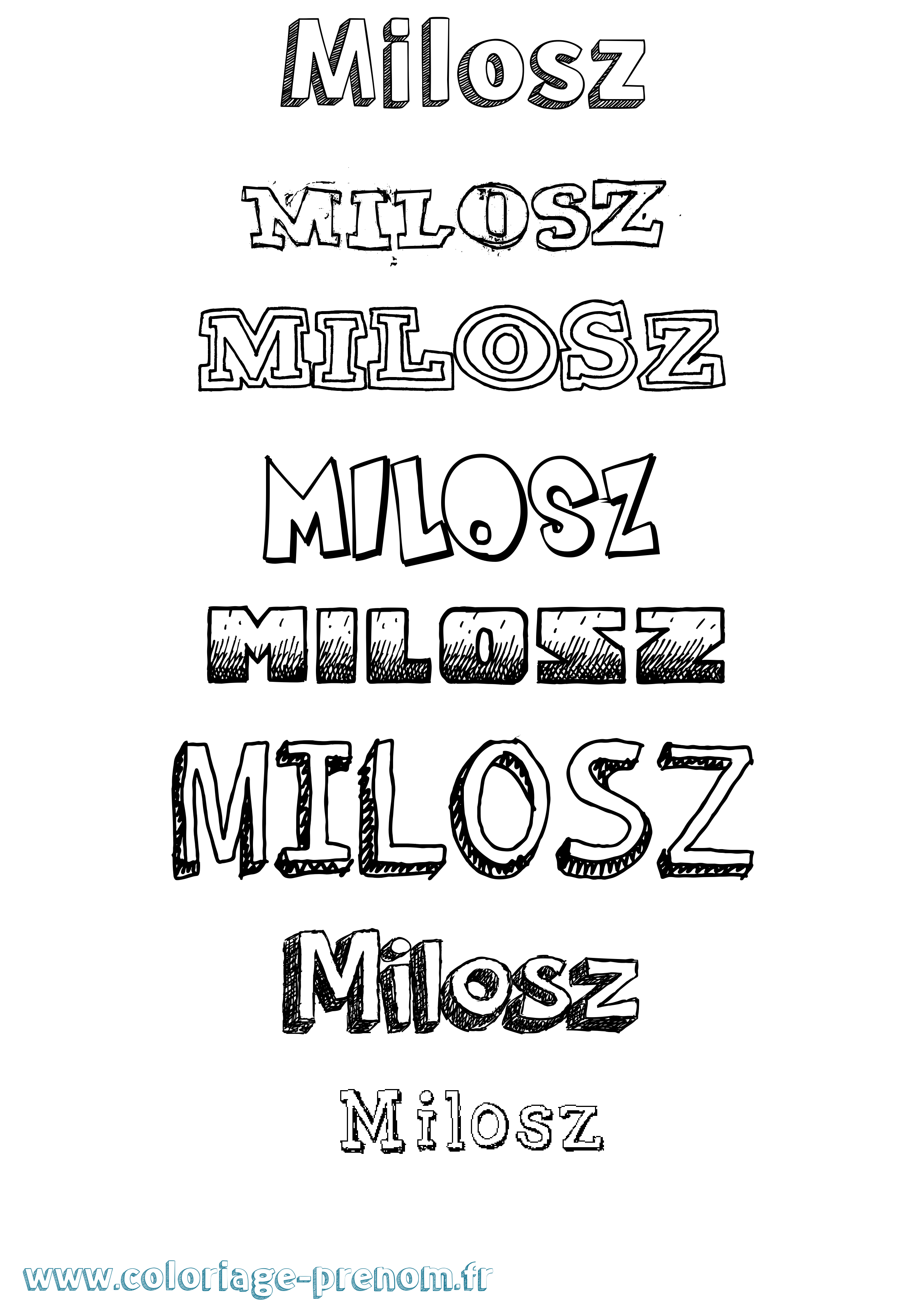 Coloriage Milosz Dessiné Coloriage prénom Milosz Dessiné