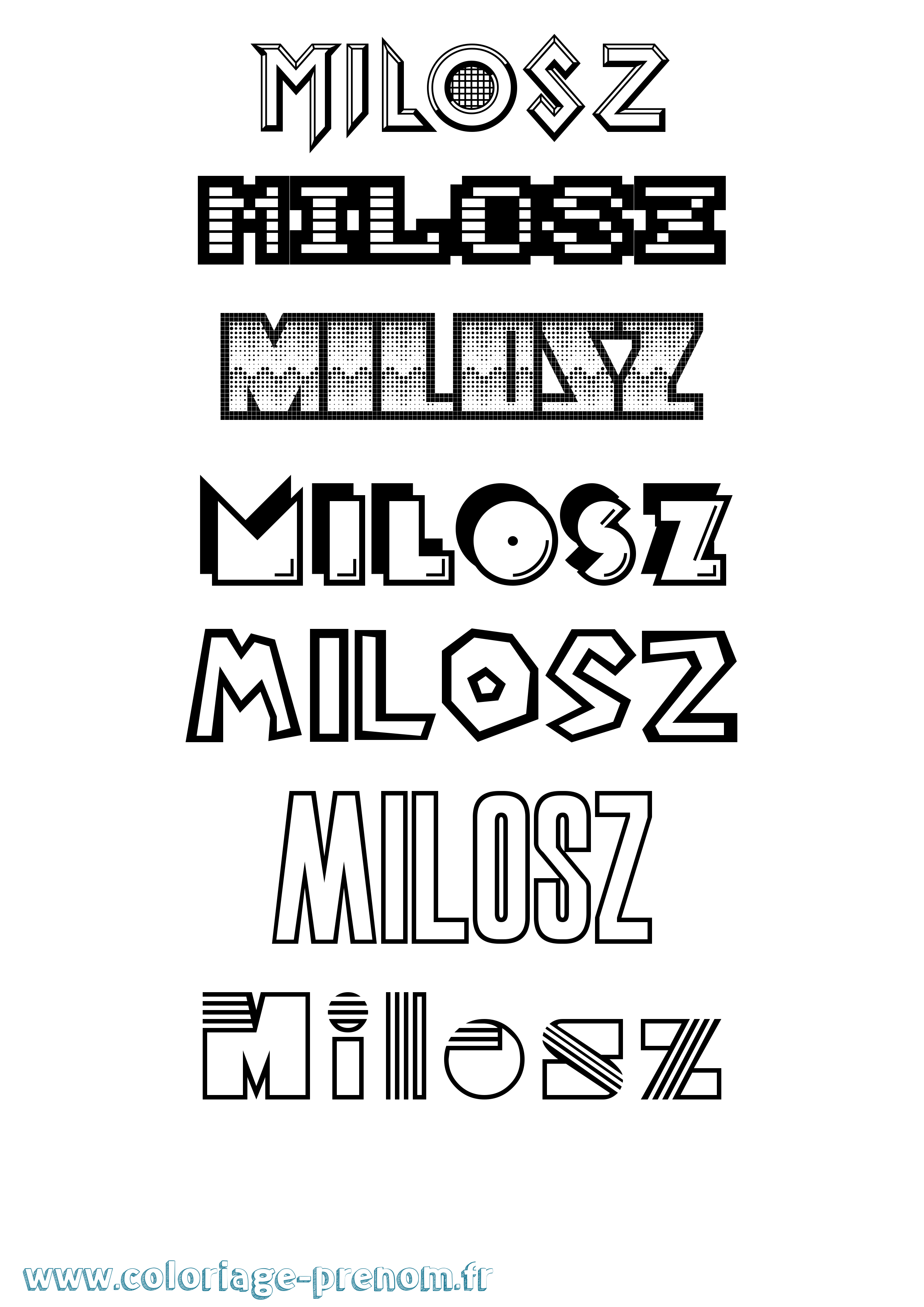 Coloriage Milosz Jeux Vidéos Coloriage prénom Milosz Jeux Vidéos