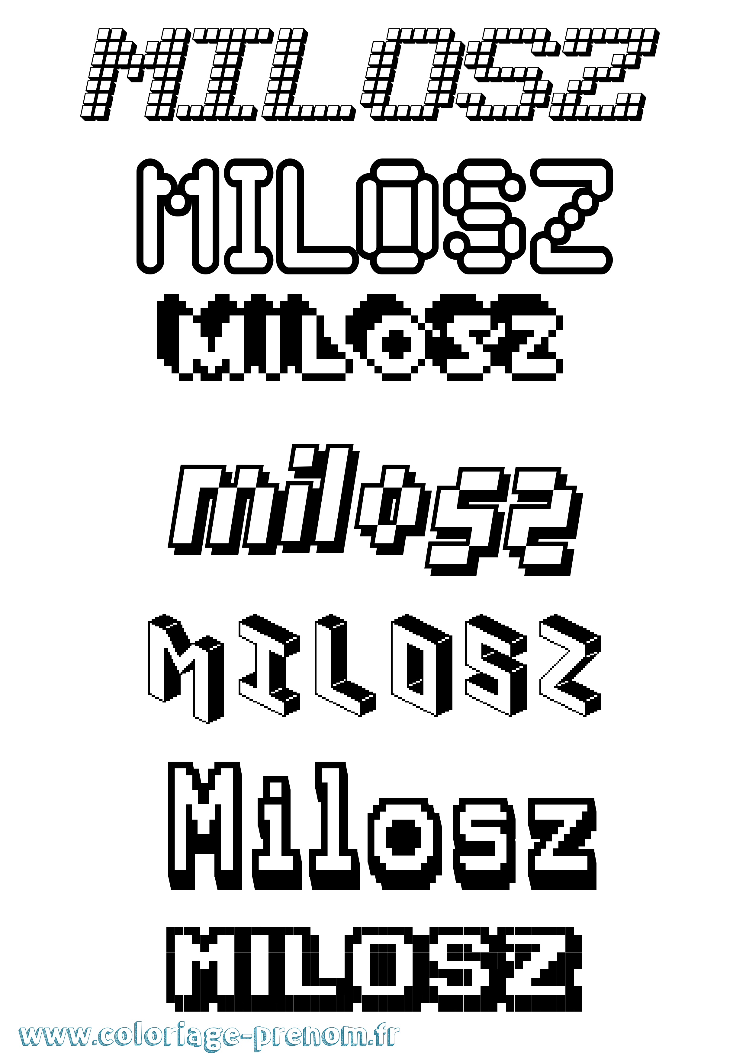 Coloriage Milosz Pixel Coloriage prénom Milosz Pixel