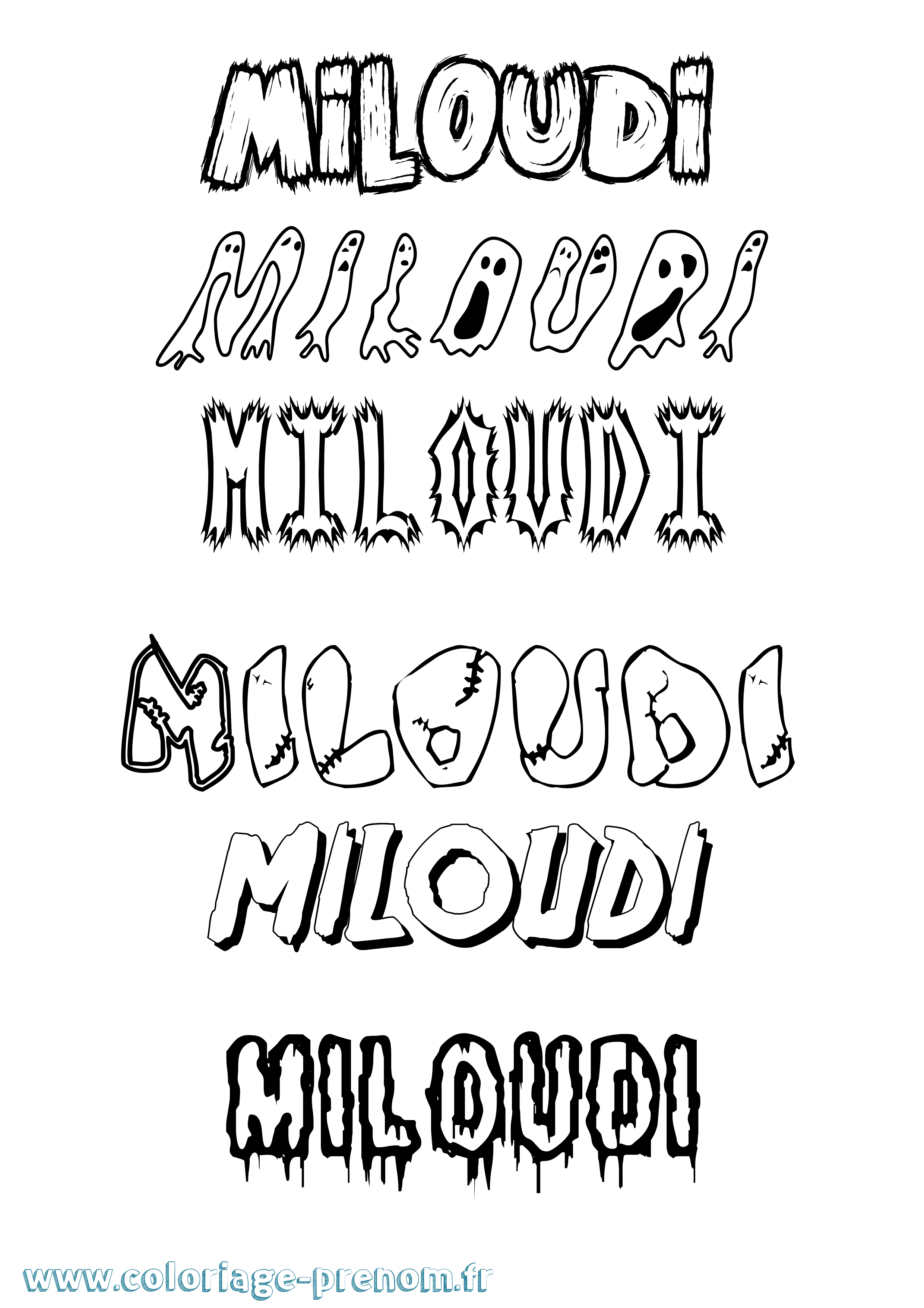 Coloriage Miloudi Frisson Coloriage prénom Miloudi Frisson