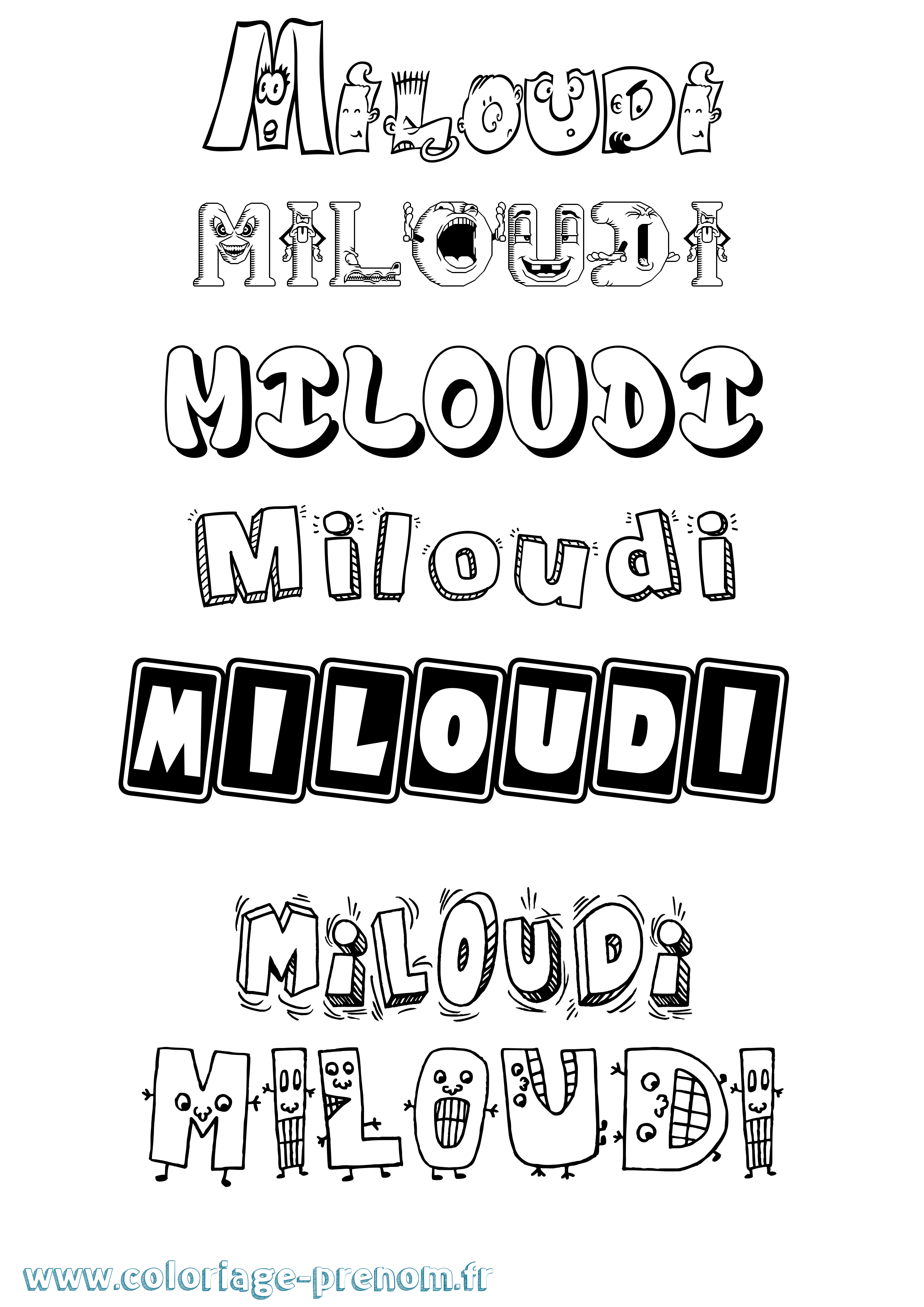 Coloriage Miloudi Fun Coloriage prénom Miloudi Fun