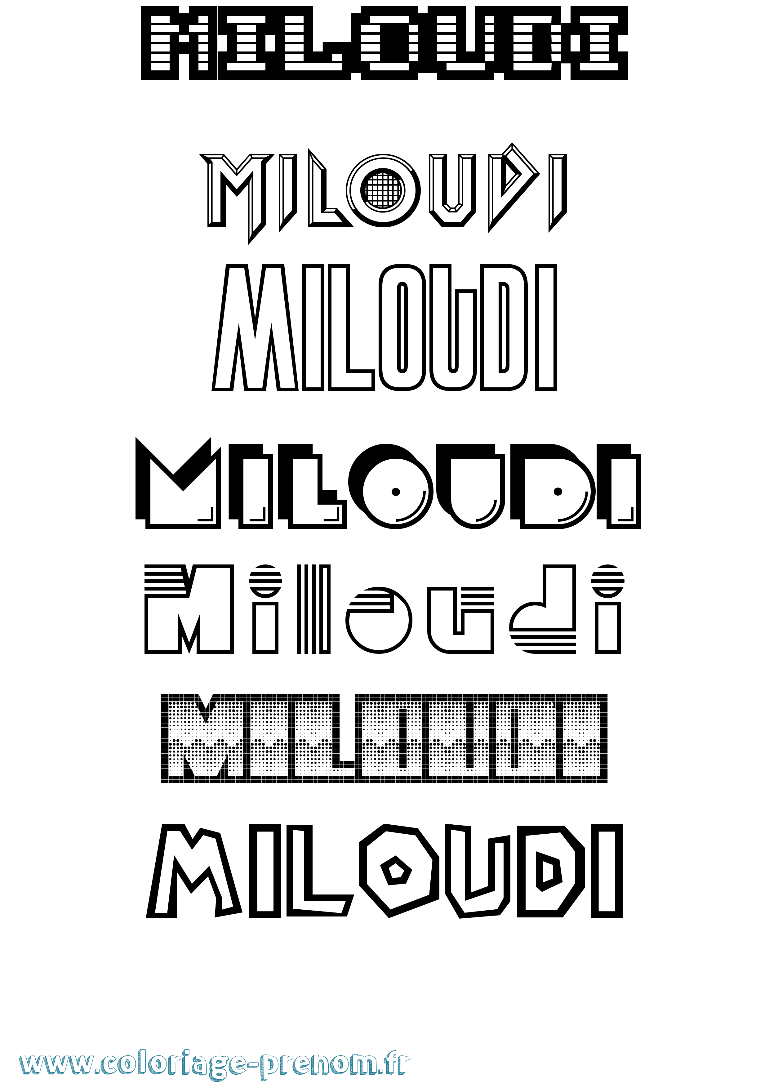 Coloriage Miloudi Jeux Vidéos Coloriage prénom Miloudi Jeux Vidéos