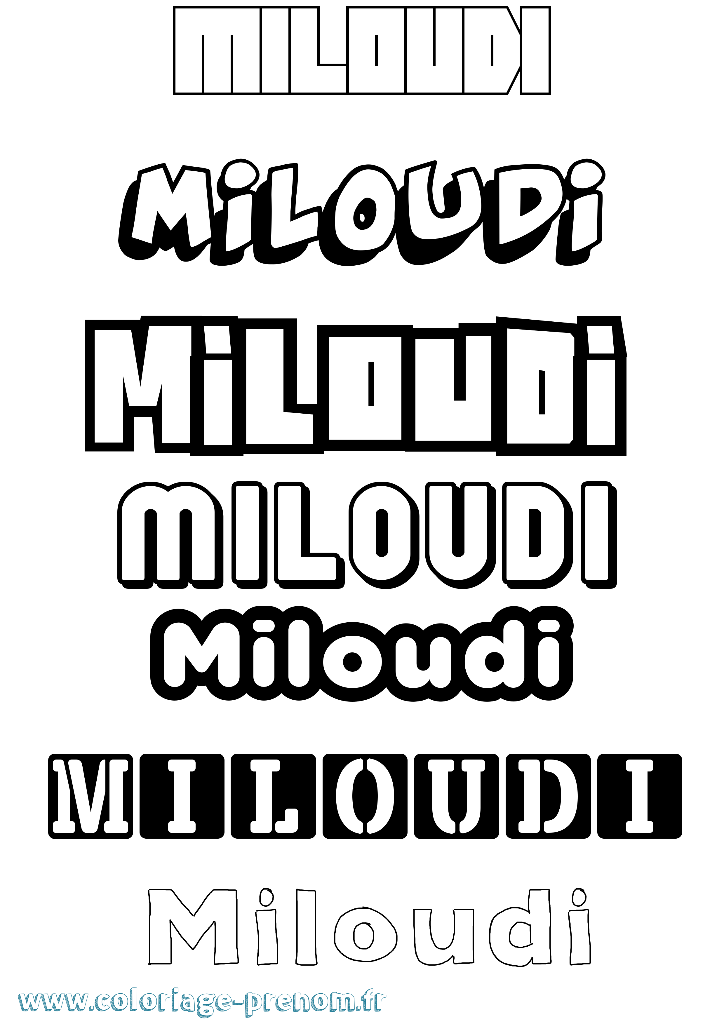 Coloriage Miloudi Simple Coloriage prénom Miloudi Simple