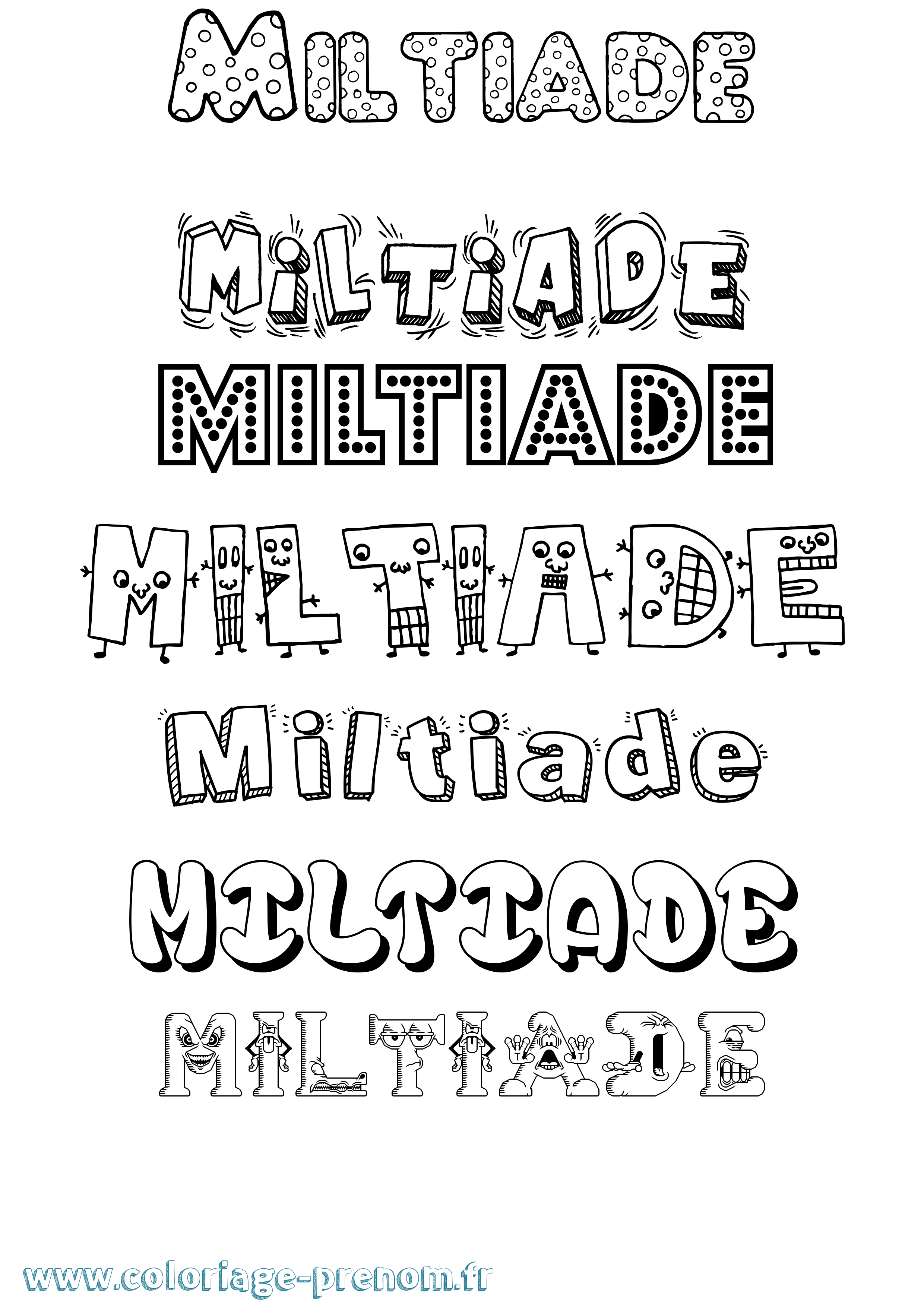 Coloriage prénom Miltiade Fun