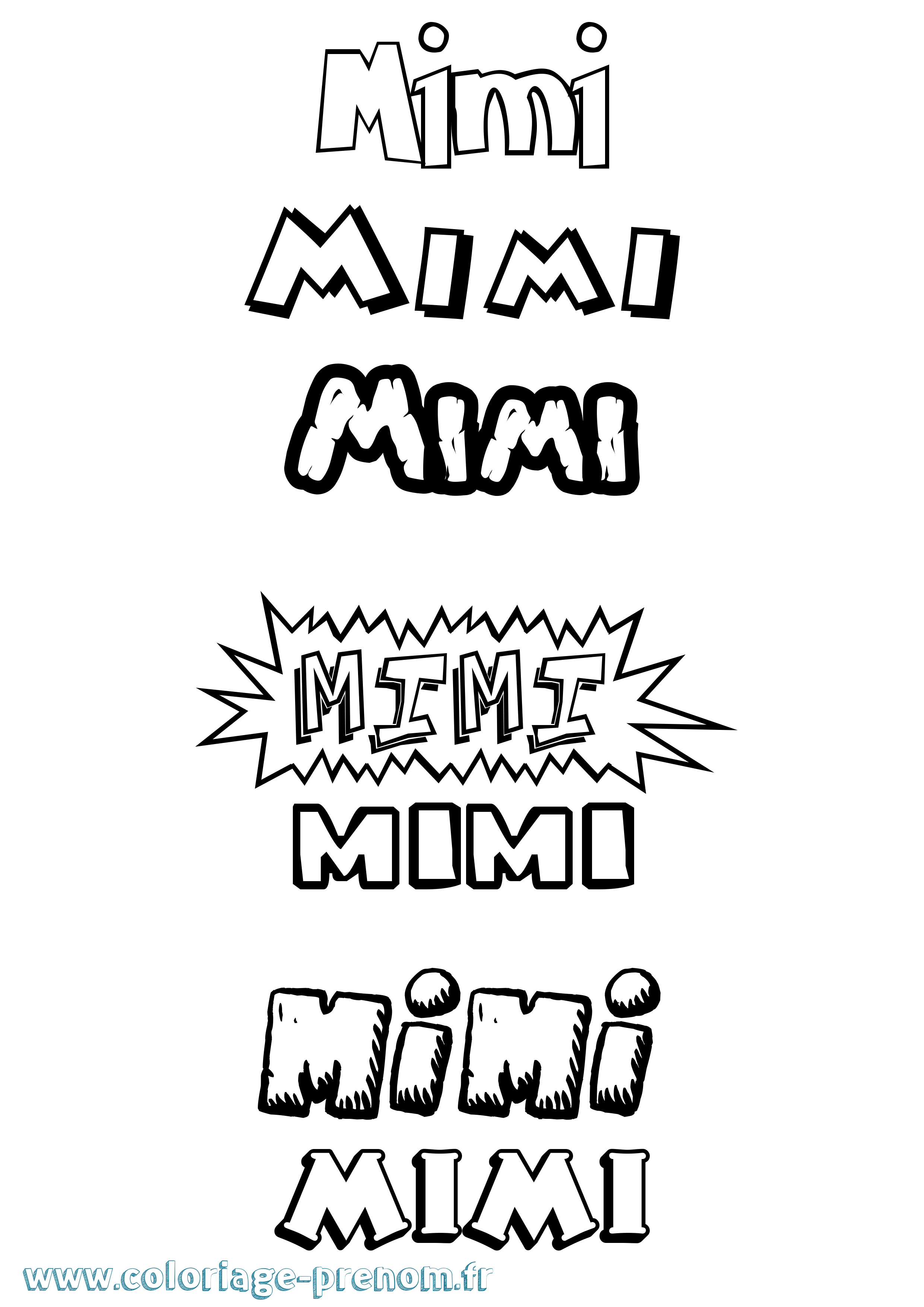 Coloriage Mimi Dessin Animé Coloriage prénom Mimi Dessin Animé