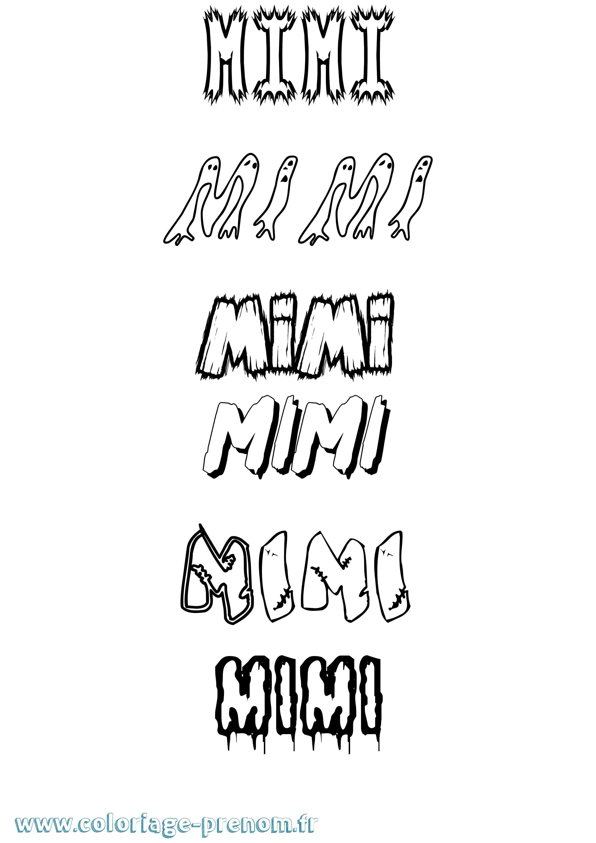 Coloriage Mimi Frisson Coloriage prénom Mimi Frisson