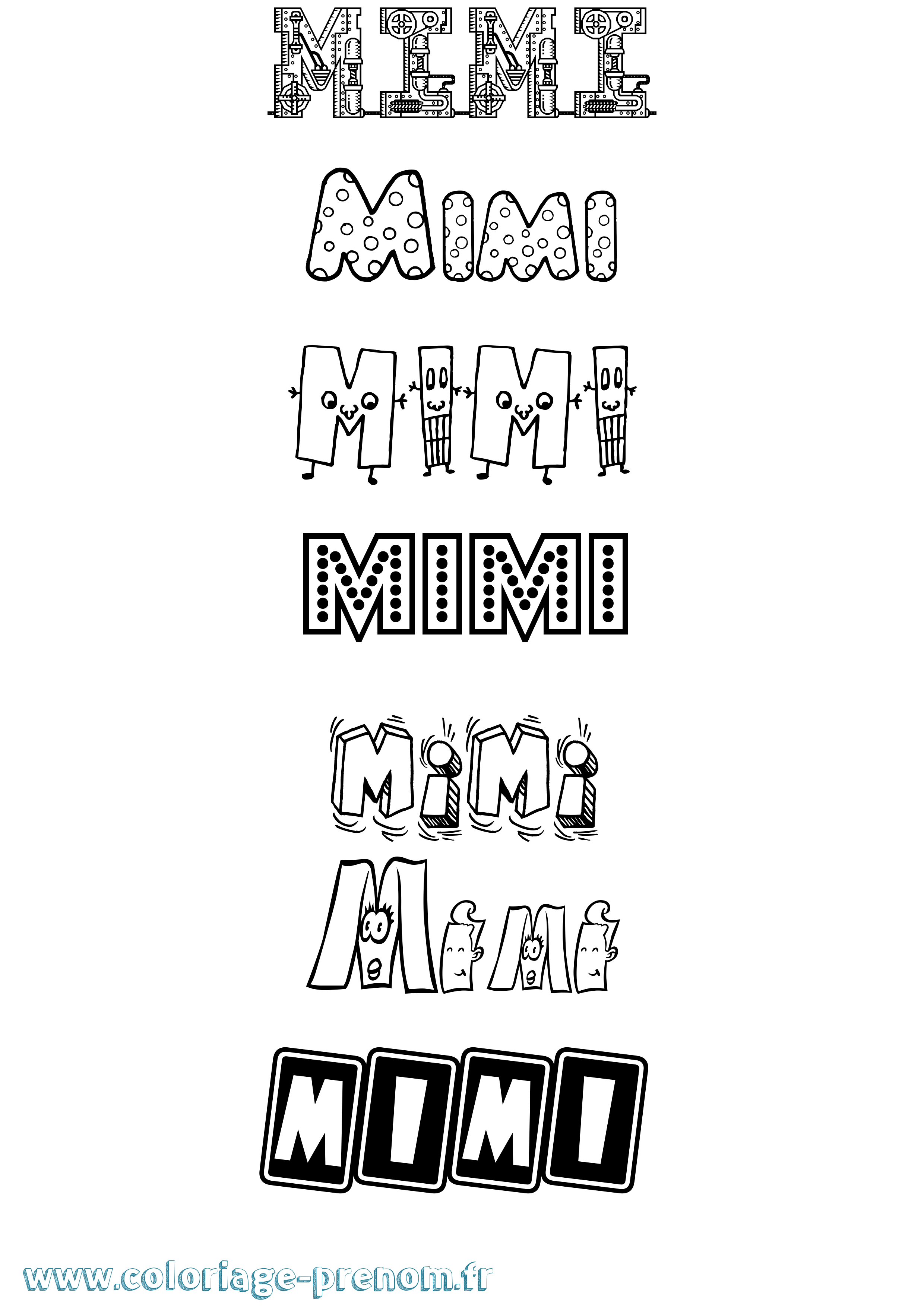 Coloriage Mimi Fun Coloriage prénom Mimi Fun