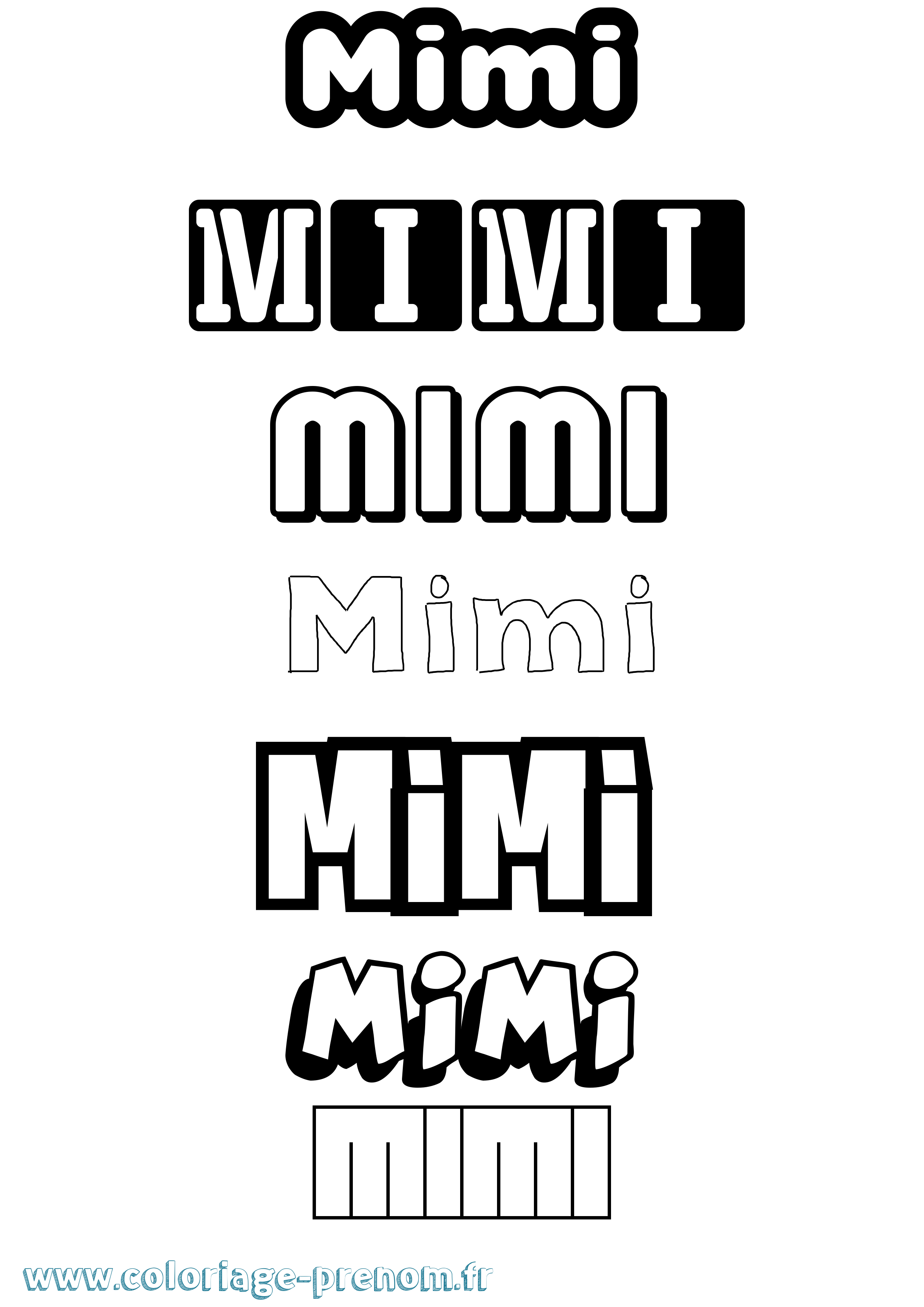 Coloriage Mimi Simple Coloriage prénom Mimi Simple