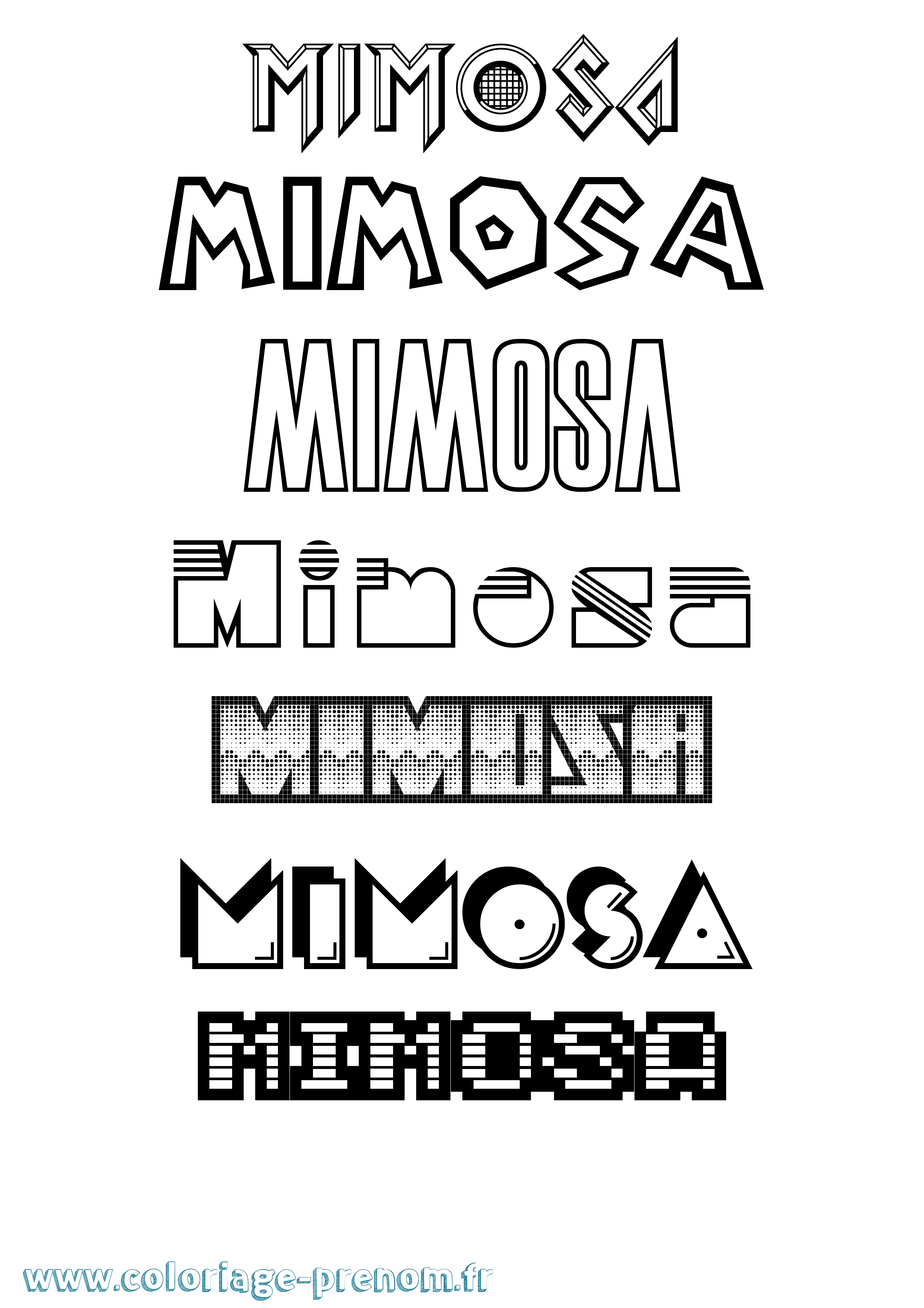 Coloriage Mimosa Jeux Vidéos Coloriage prénom Mimosa Jeux Vidéos