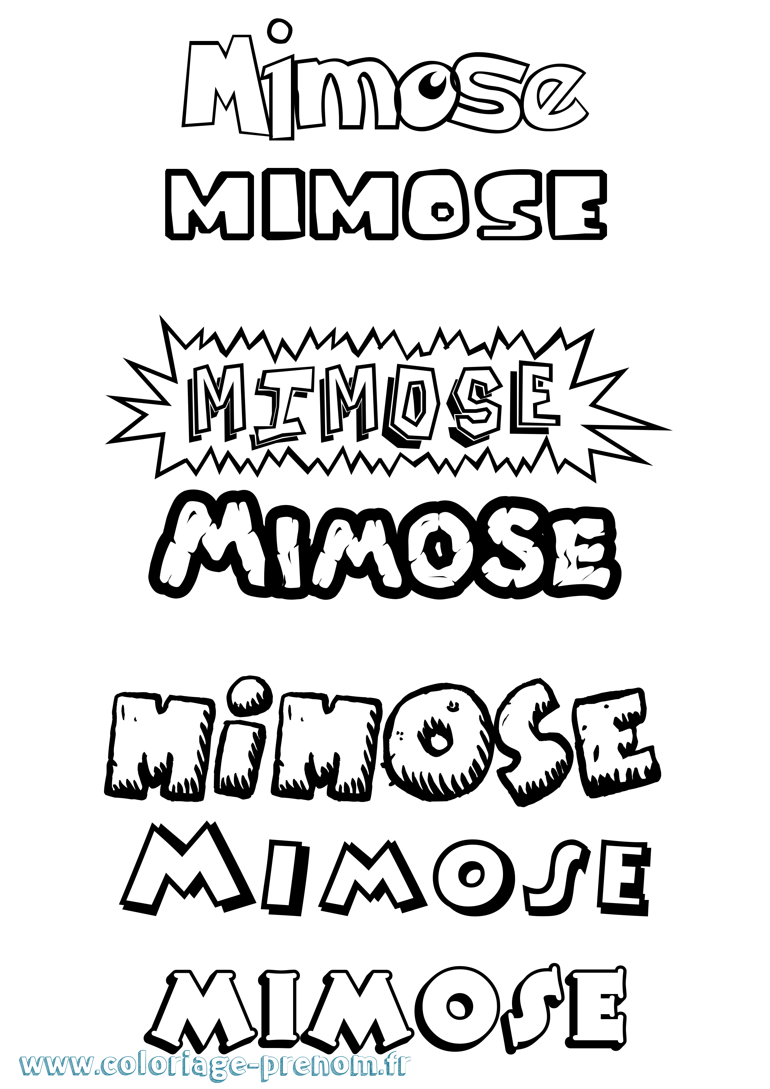 Coloriage Mimose Dessin Animé Coloriage prénom Mimose Dessin Animé