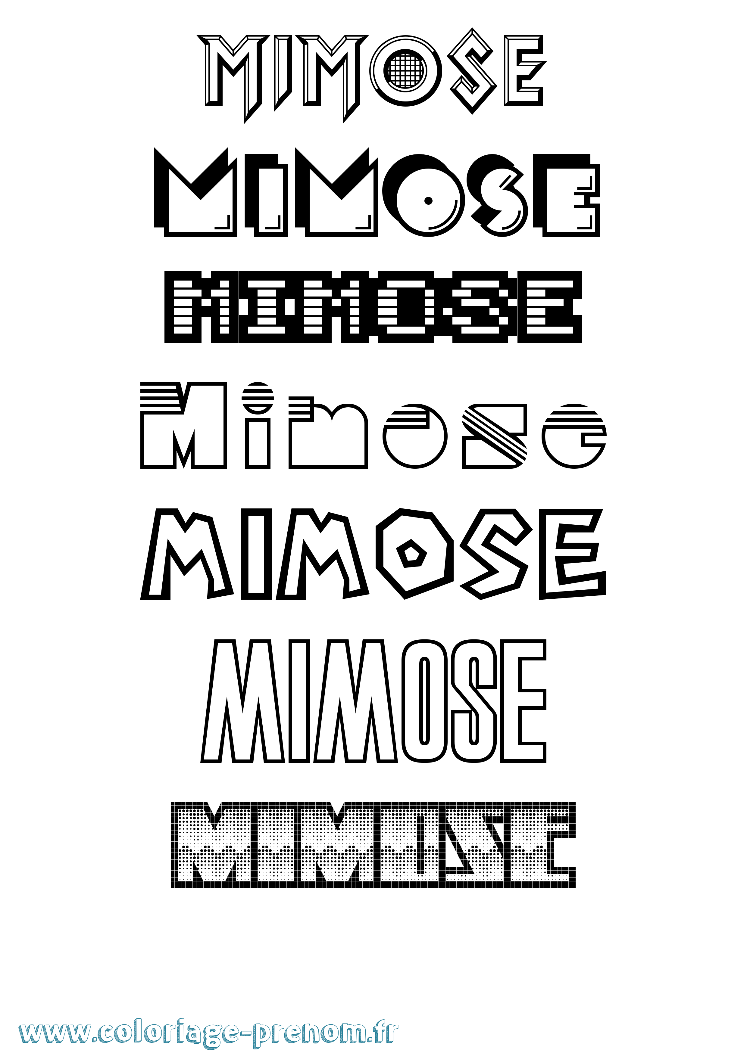 Coloriage Mimose Jeux Vidéos Coloriage prénom Mimose Jeux Vidéos