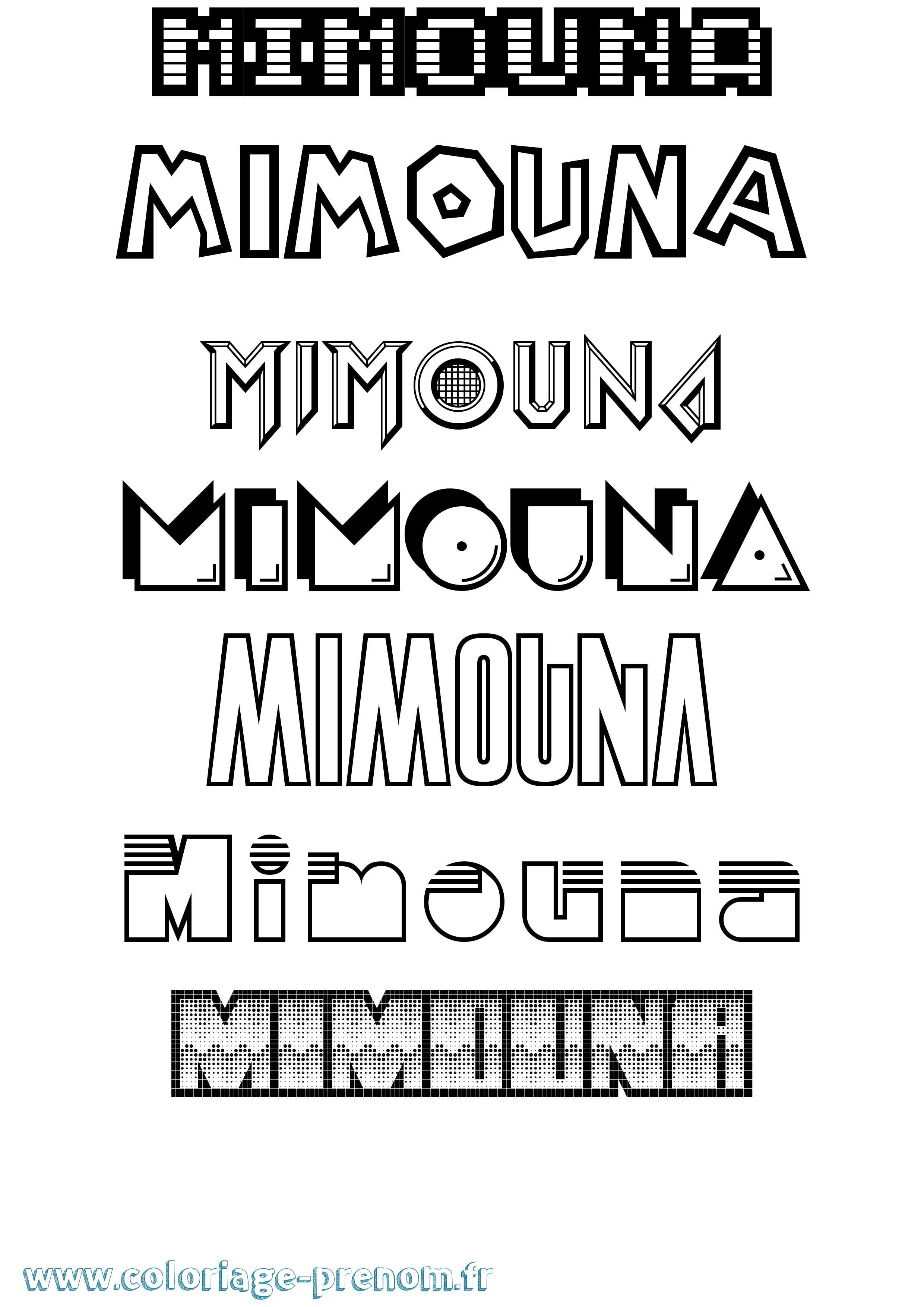 Coloriage Mimouna Jeux Vidéos Coloriage prénom Mimouna Jeux Vidéos