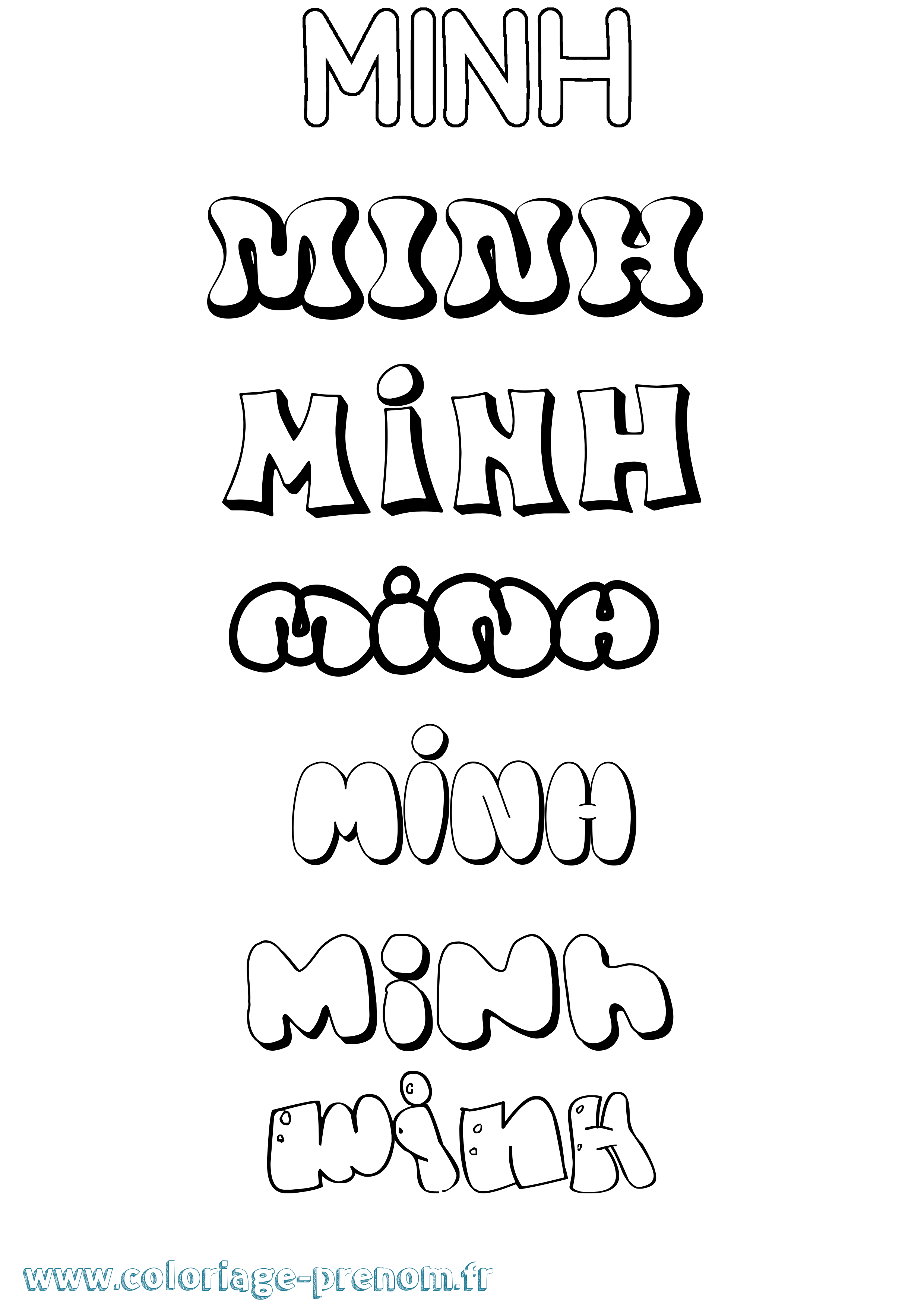 Coloriage Minh Coloriage prénom Minh