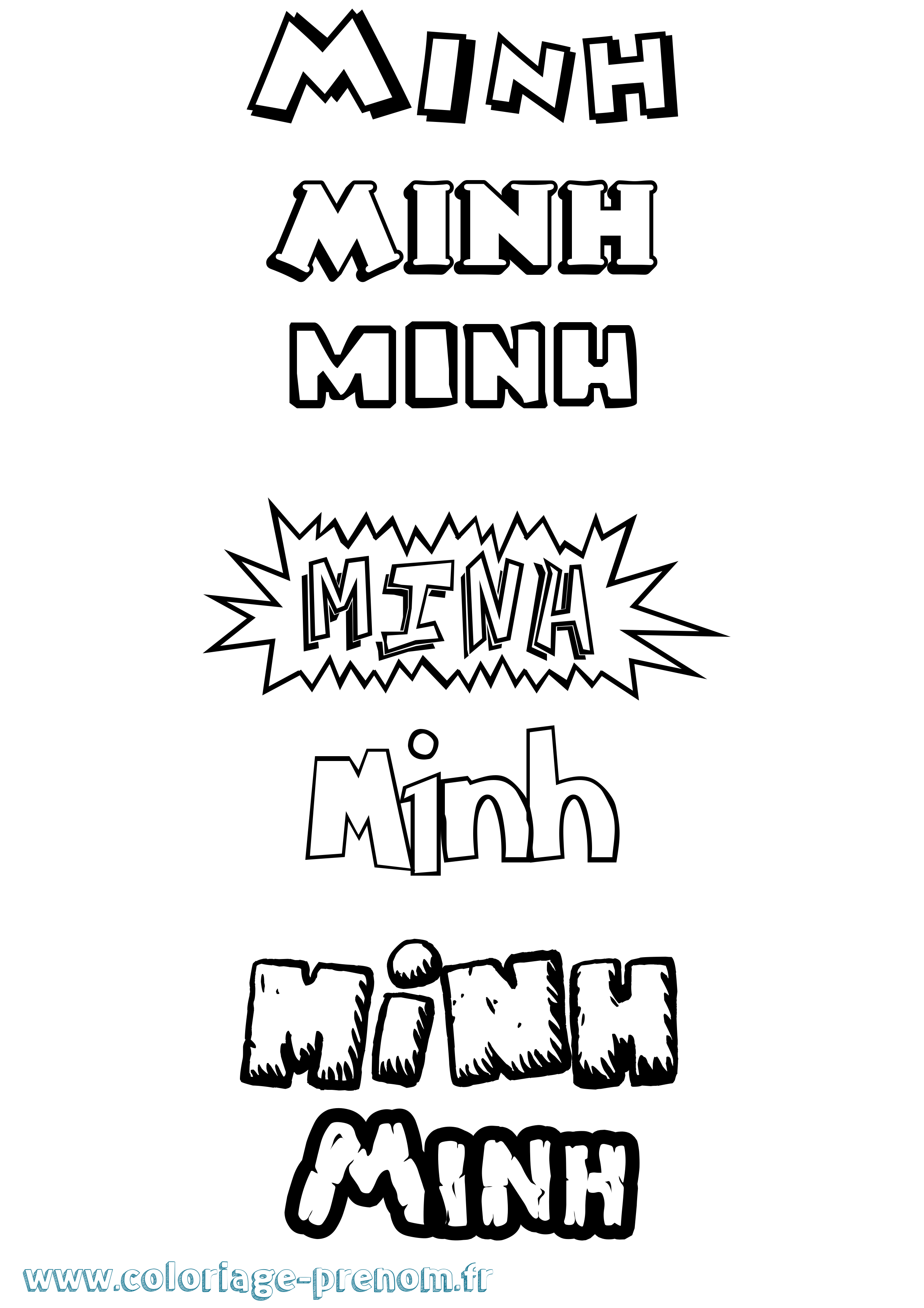 Coloriage Minh Coloriage prénom Minh
