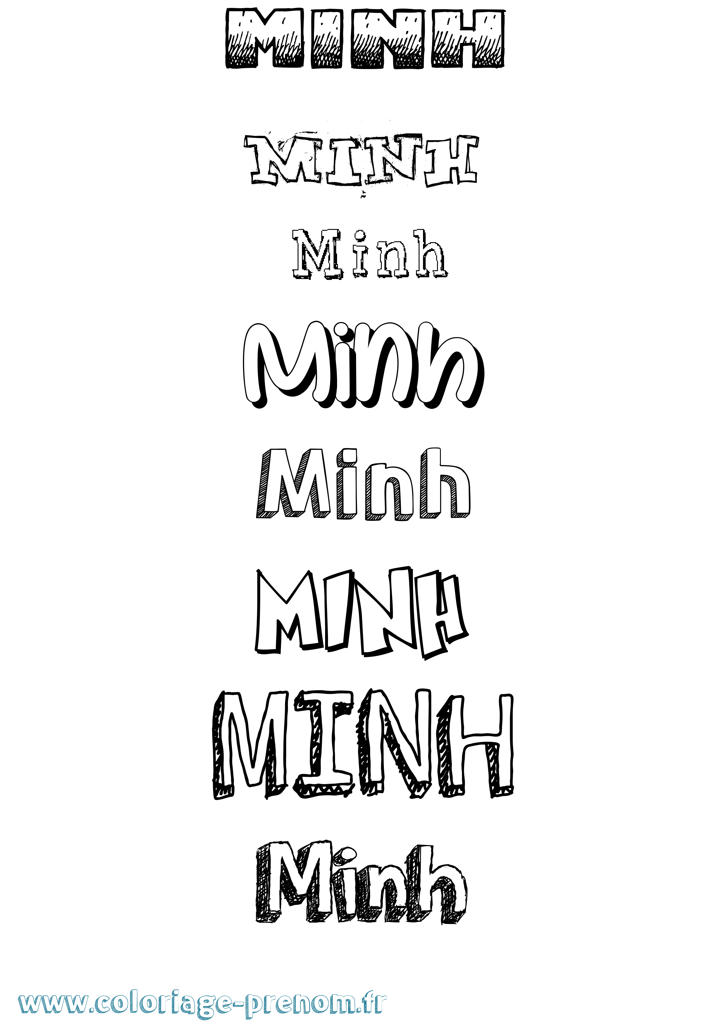 Coloriage Minh Coloriage prénom Minh