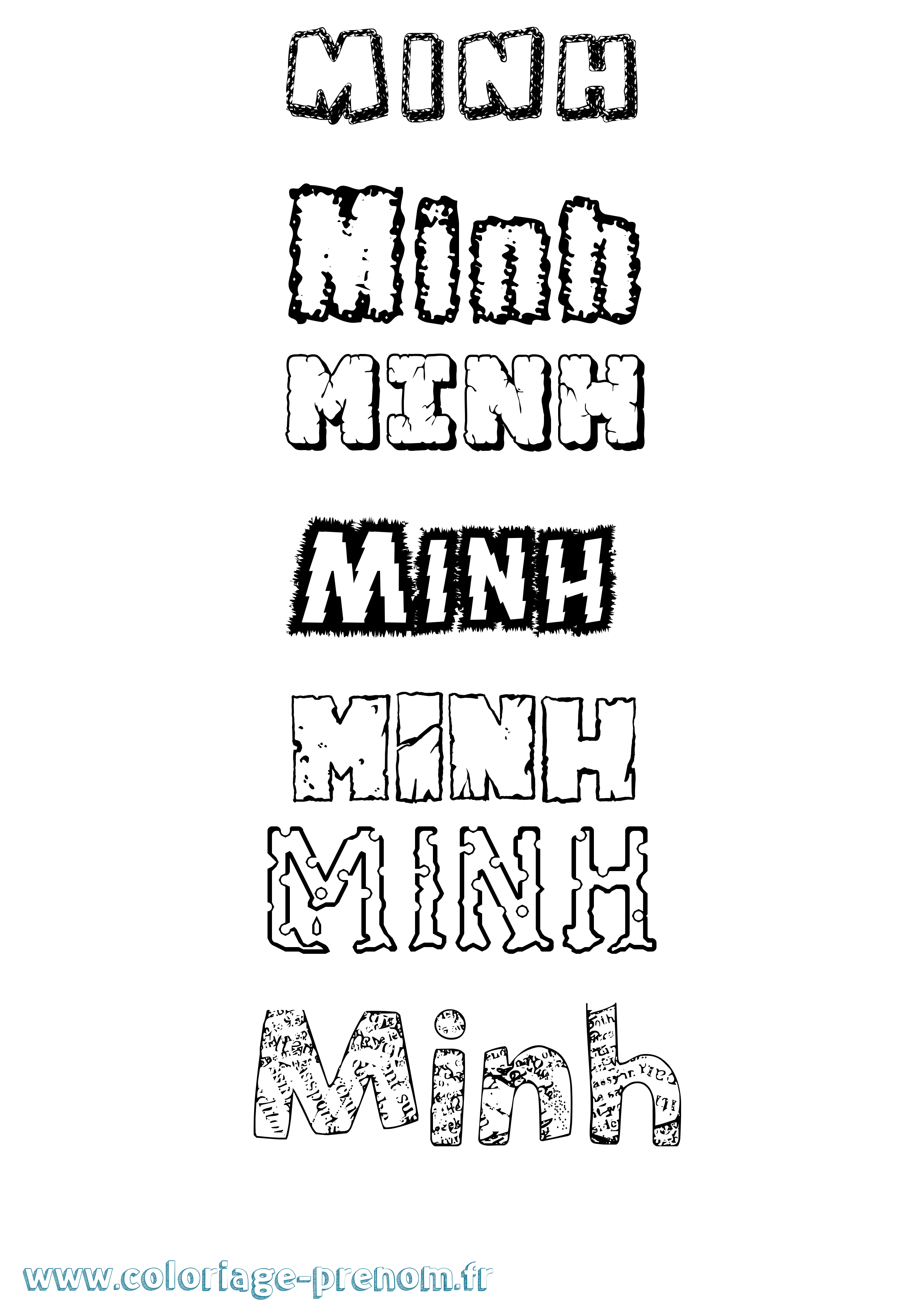 Coloriage Minh Coloriage prénom Minh