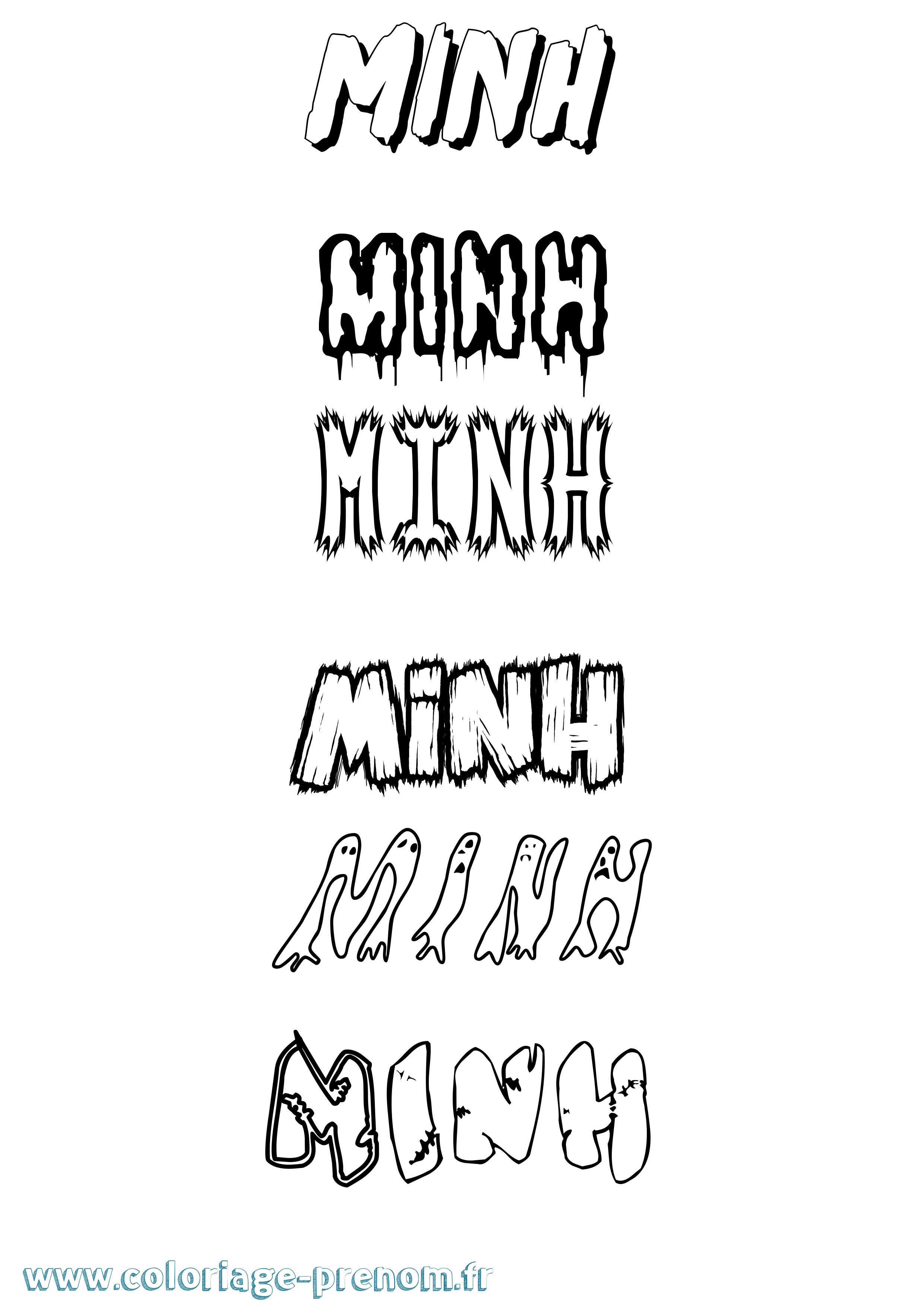 Coloriage Minh Coloriage prénom Minh