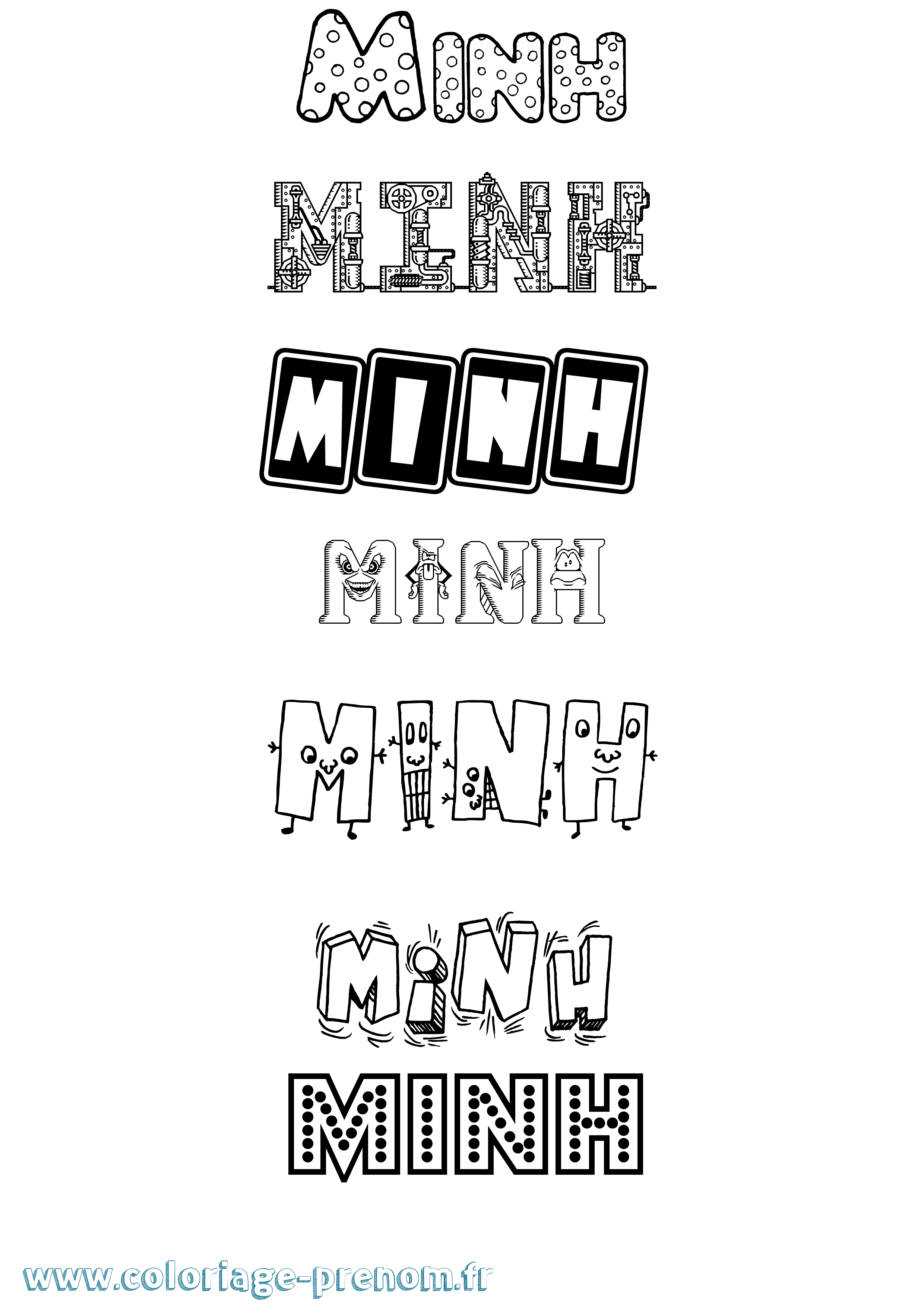 Coloriage Minh Coloriage prénom Minh