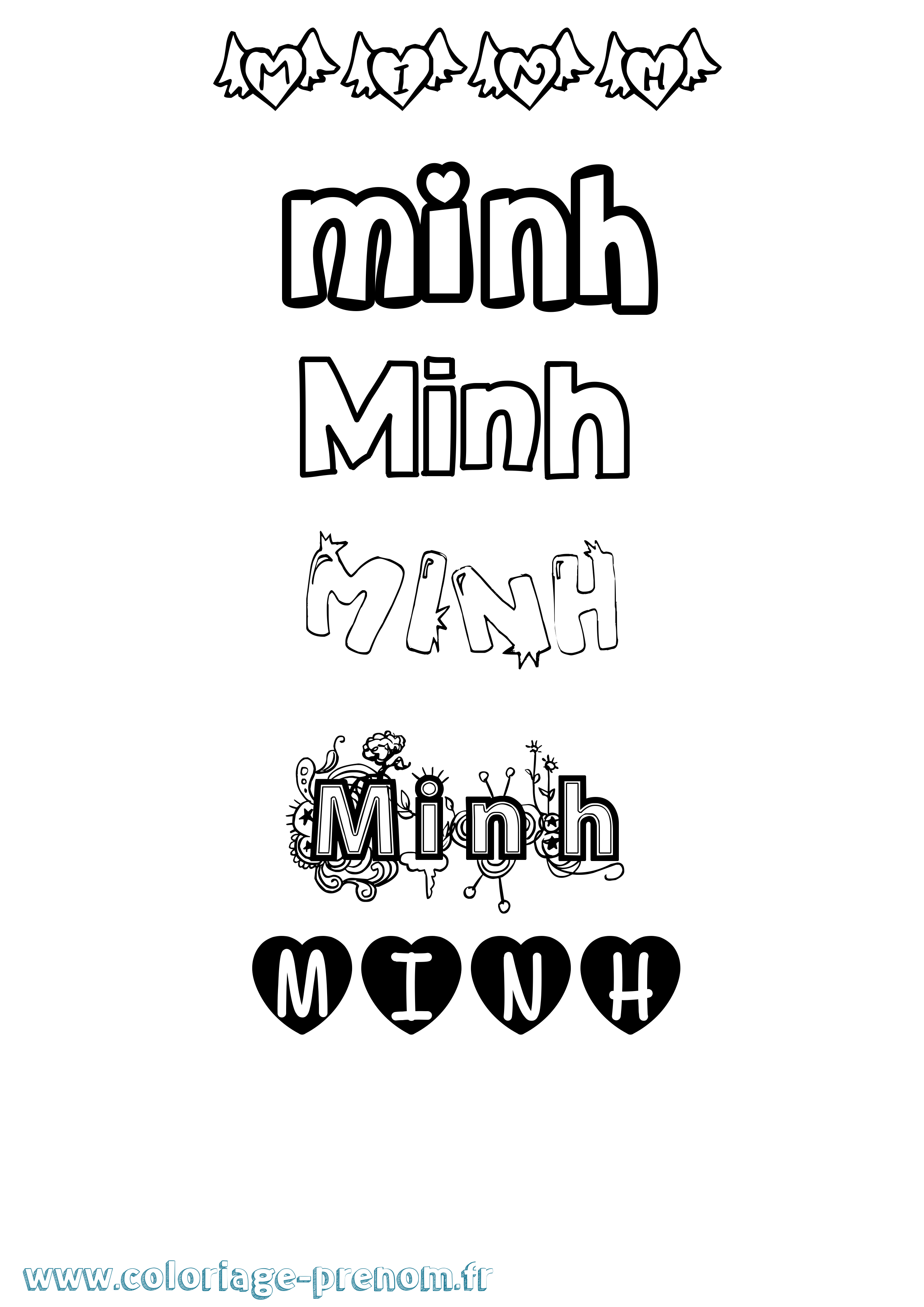 Coloriage prénom Minh