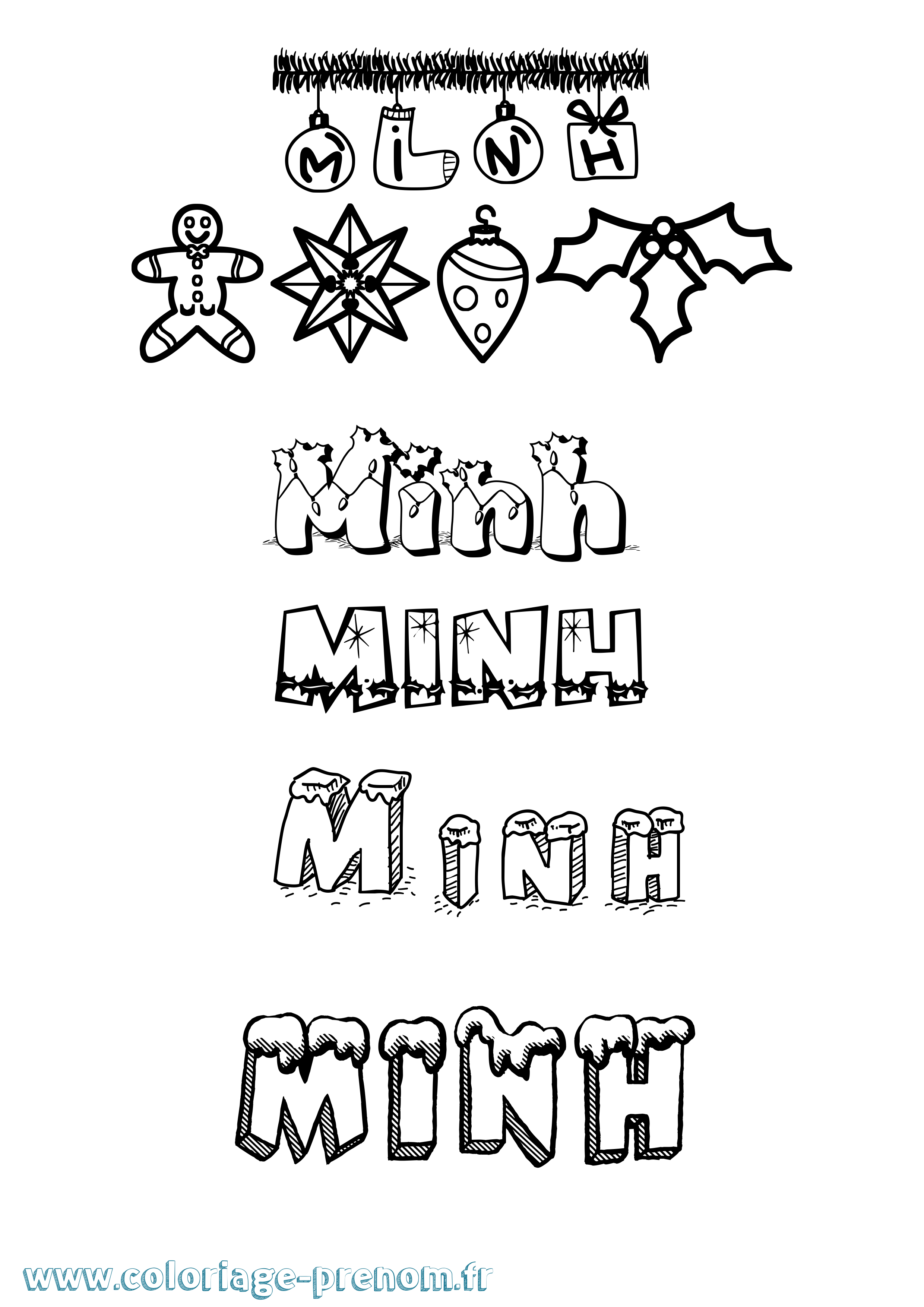 Coloriage Minh Coloriage prénom Minh