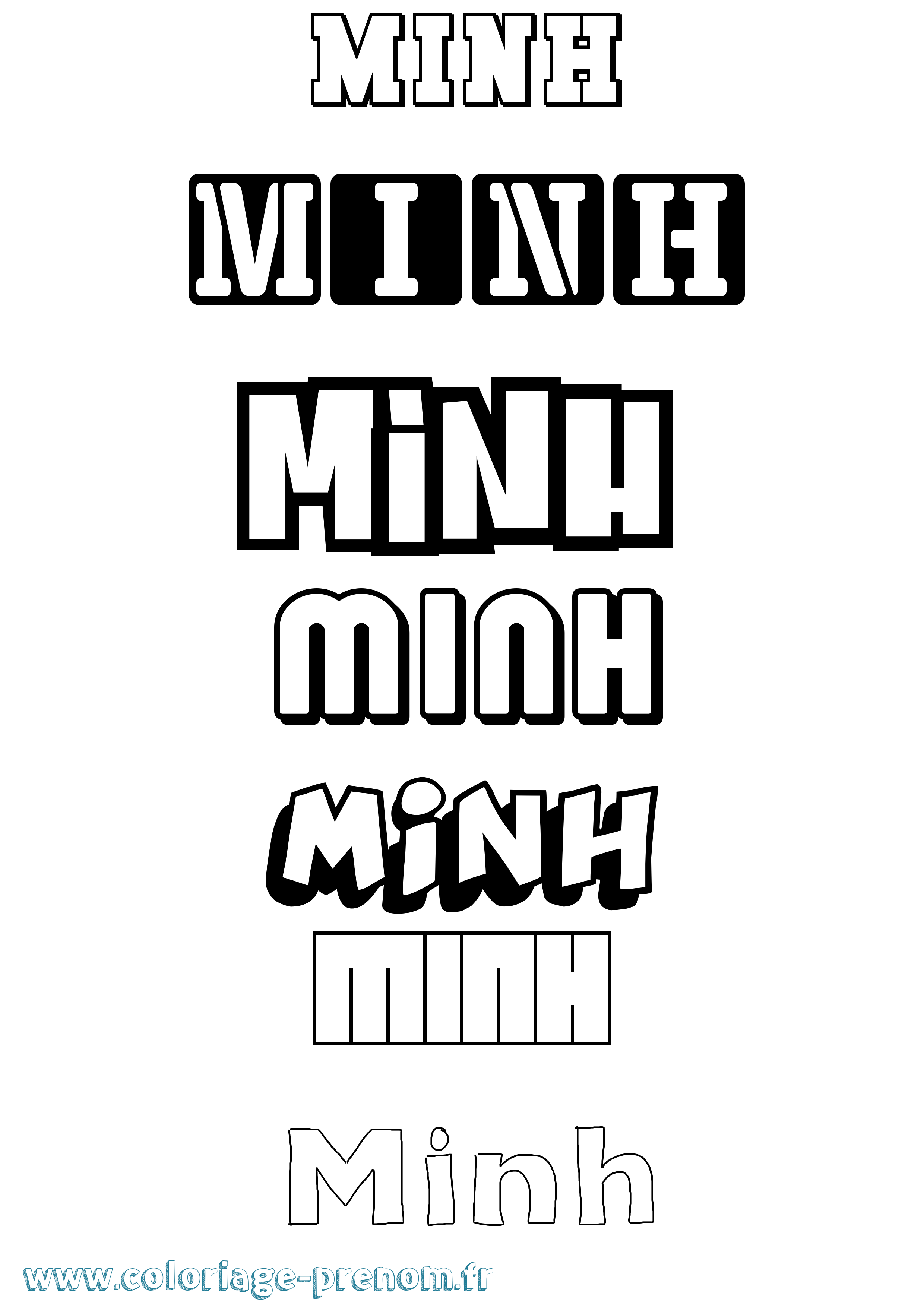 Coloriage Minh Coloriage prénom Minh