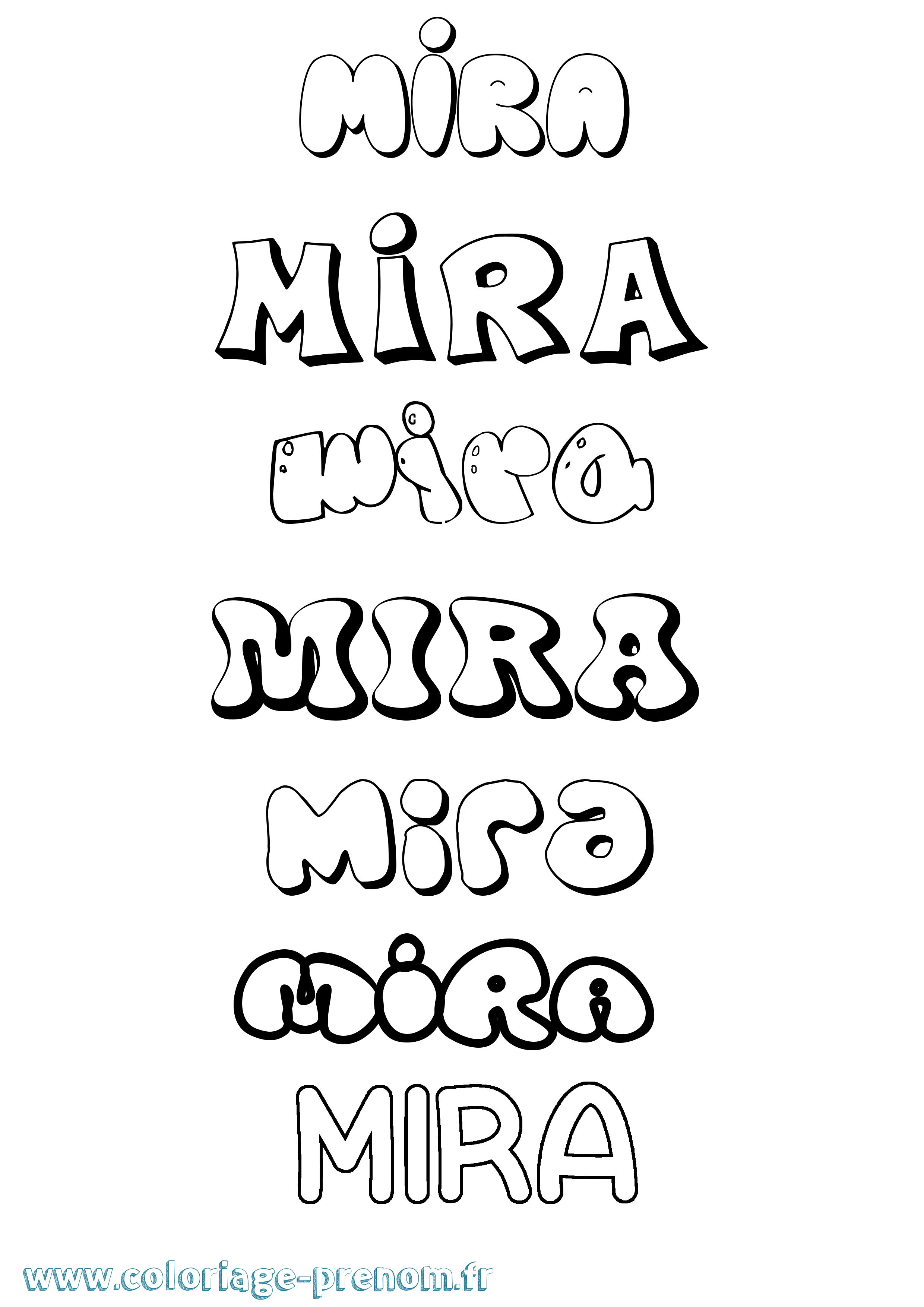 Coloriage Mira Coloriage prénom Mira