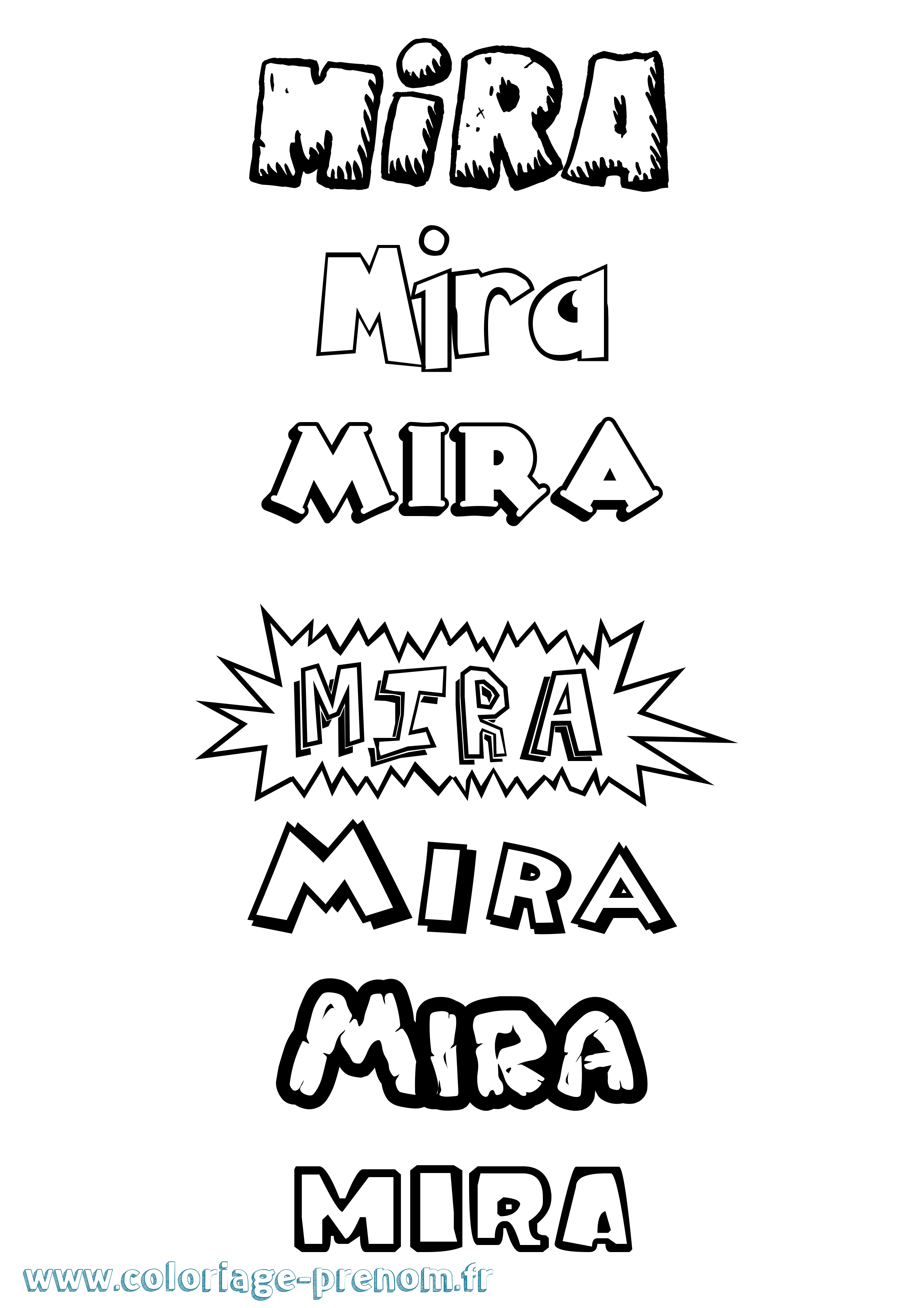 Coloriage Mira Coloriage prénom Mira