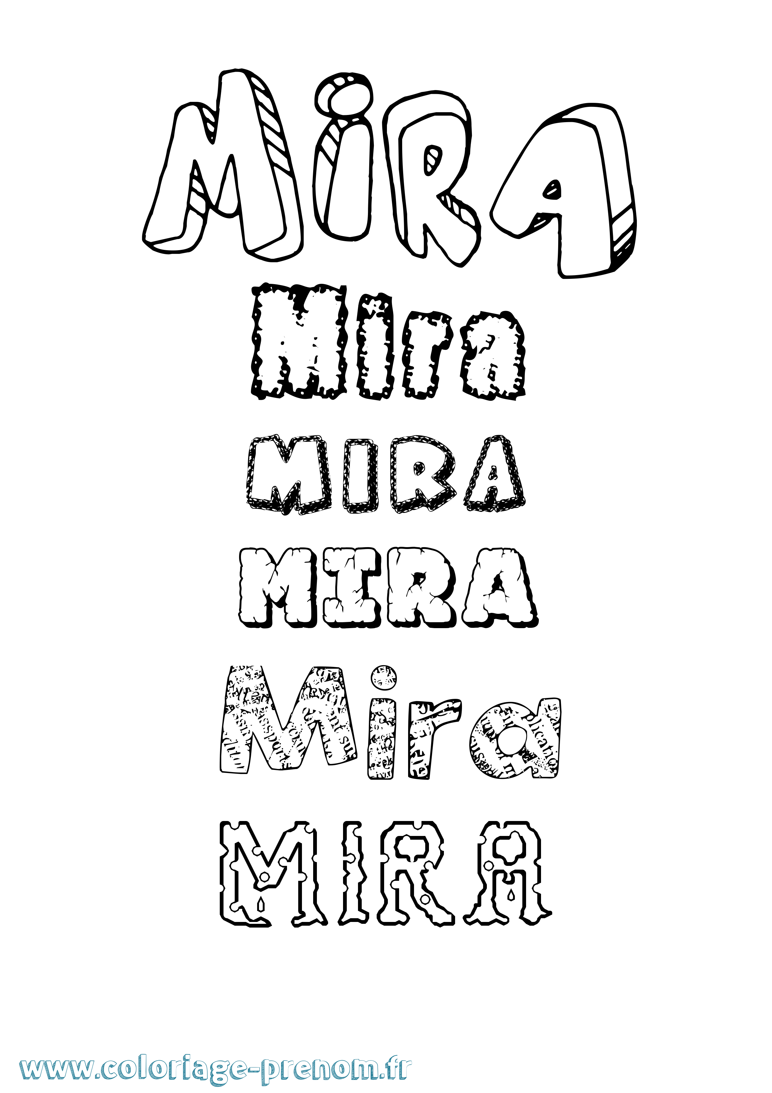 Coloriage Mira Coloriage prénom Mira