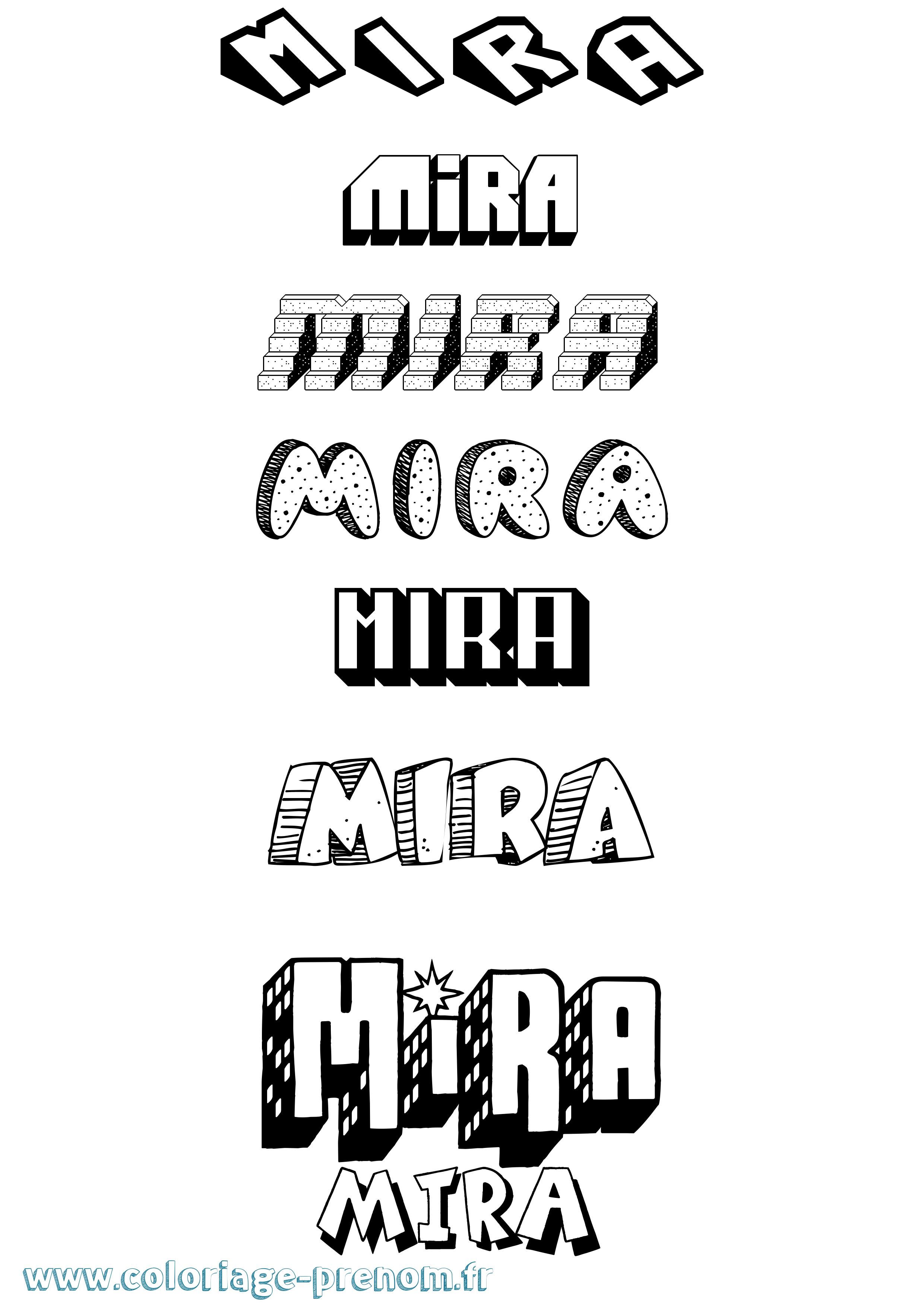 Coloriage Mira Coloriage prénom Mira